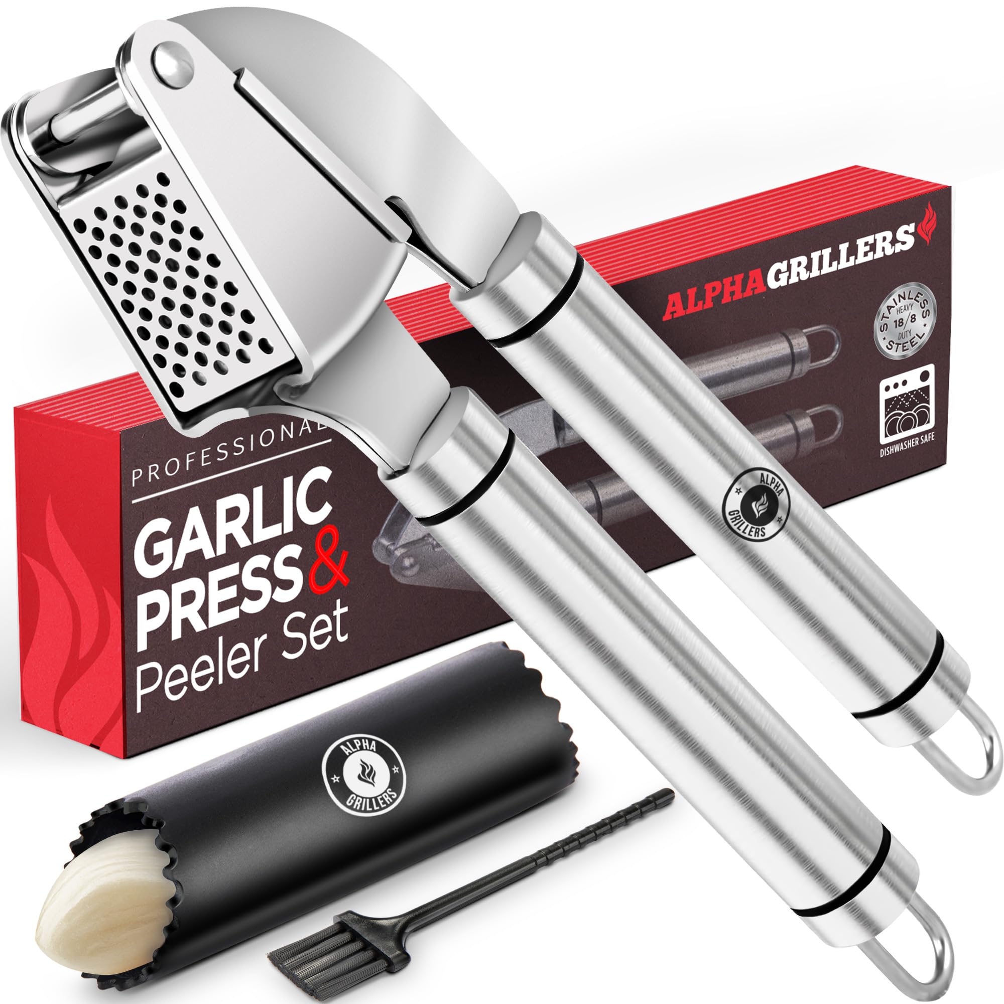 Alpha Grillers Stainless Steel Garlic Press