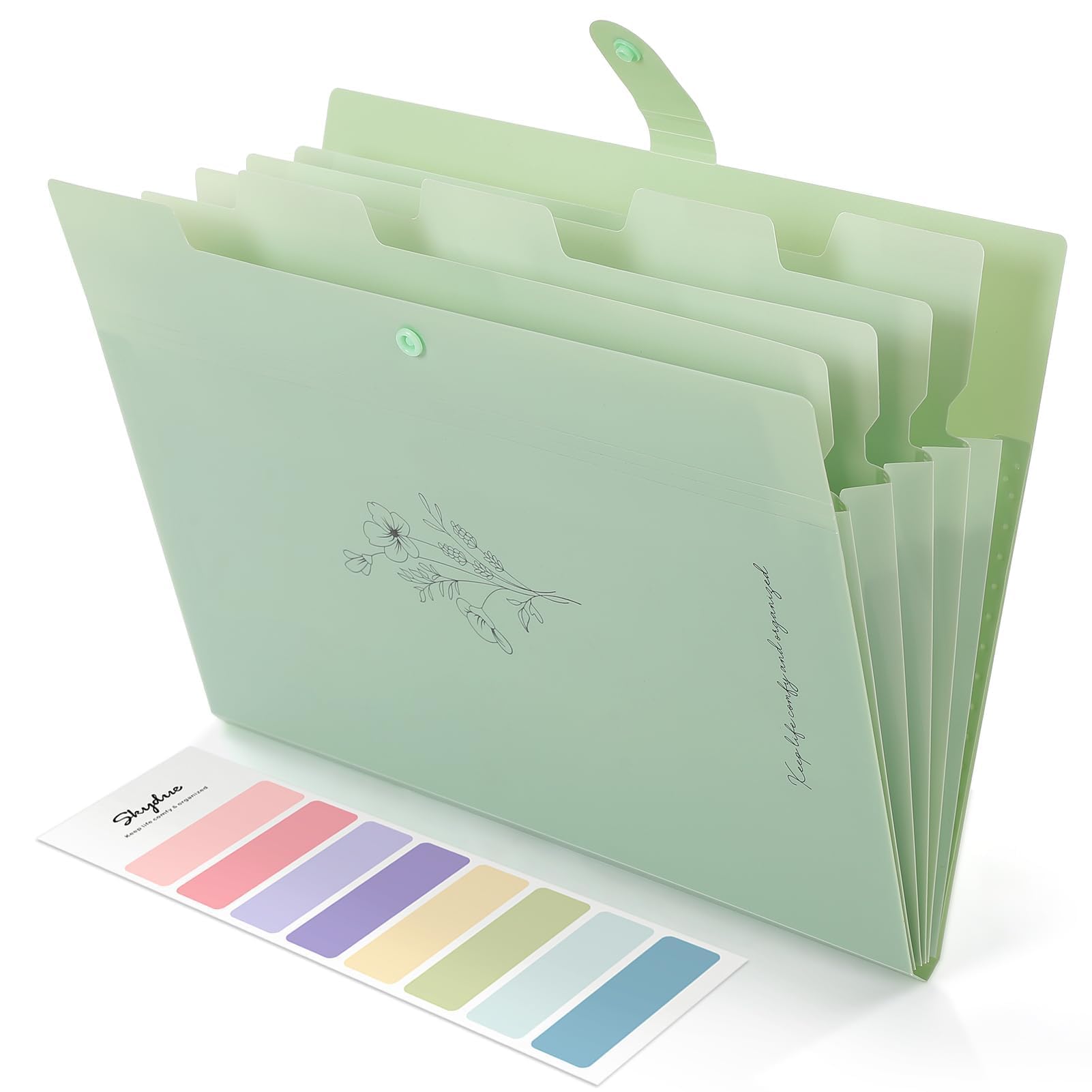 SKYDUE 5-Pocket File Organizer, Pea Green