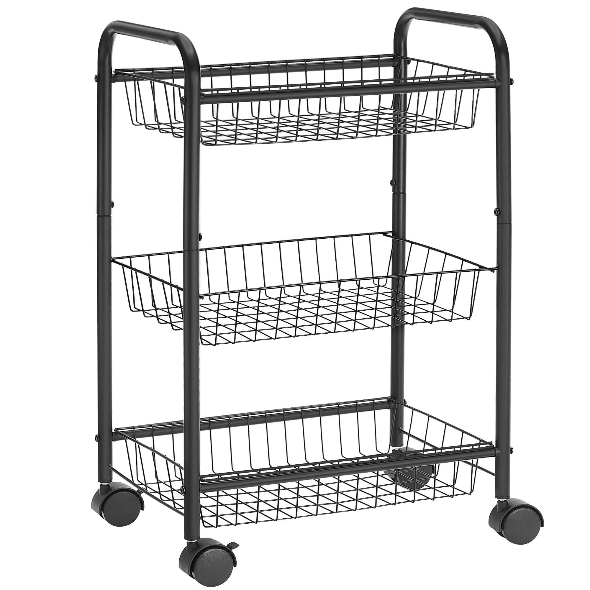 SONGMICS 3-Tier Steel Rolling Cart