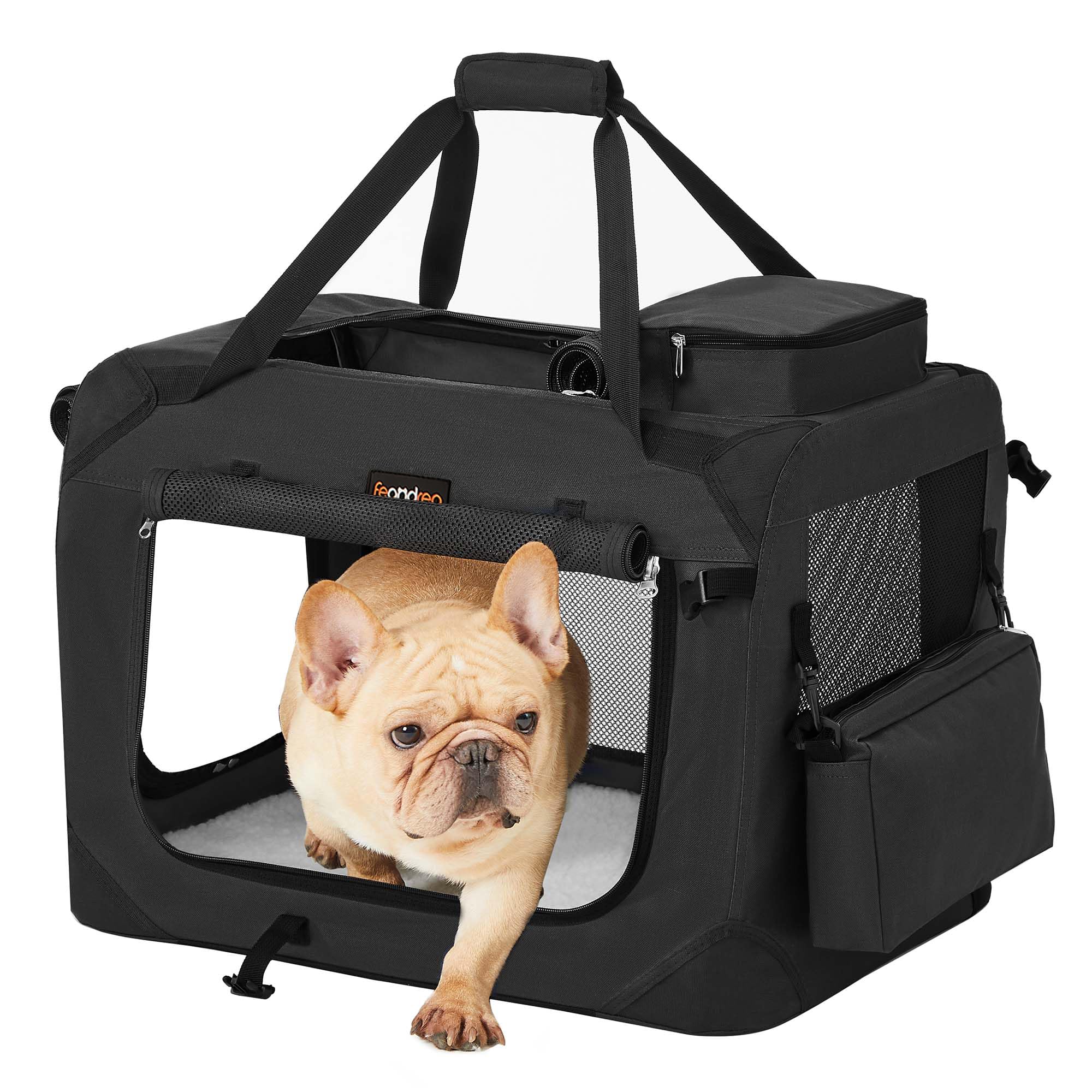 FEANDREA Collapsible Soft Dog Crate, 24-inch