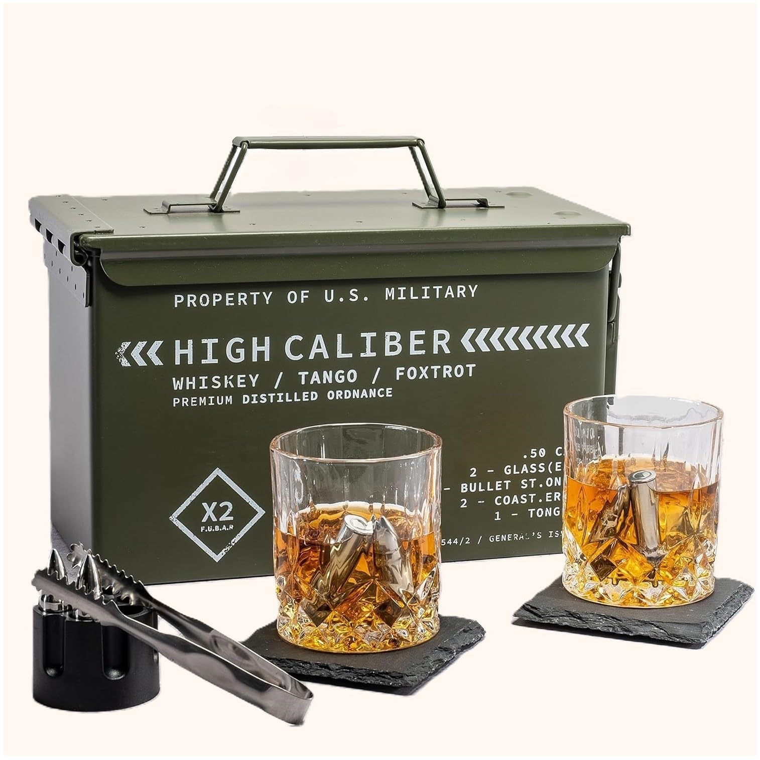 Titan LSO Whiskey Glasses and Stones Set