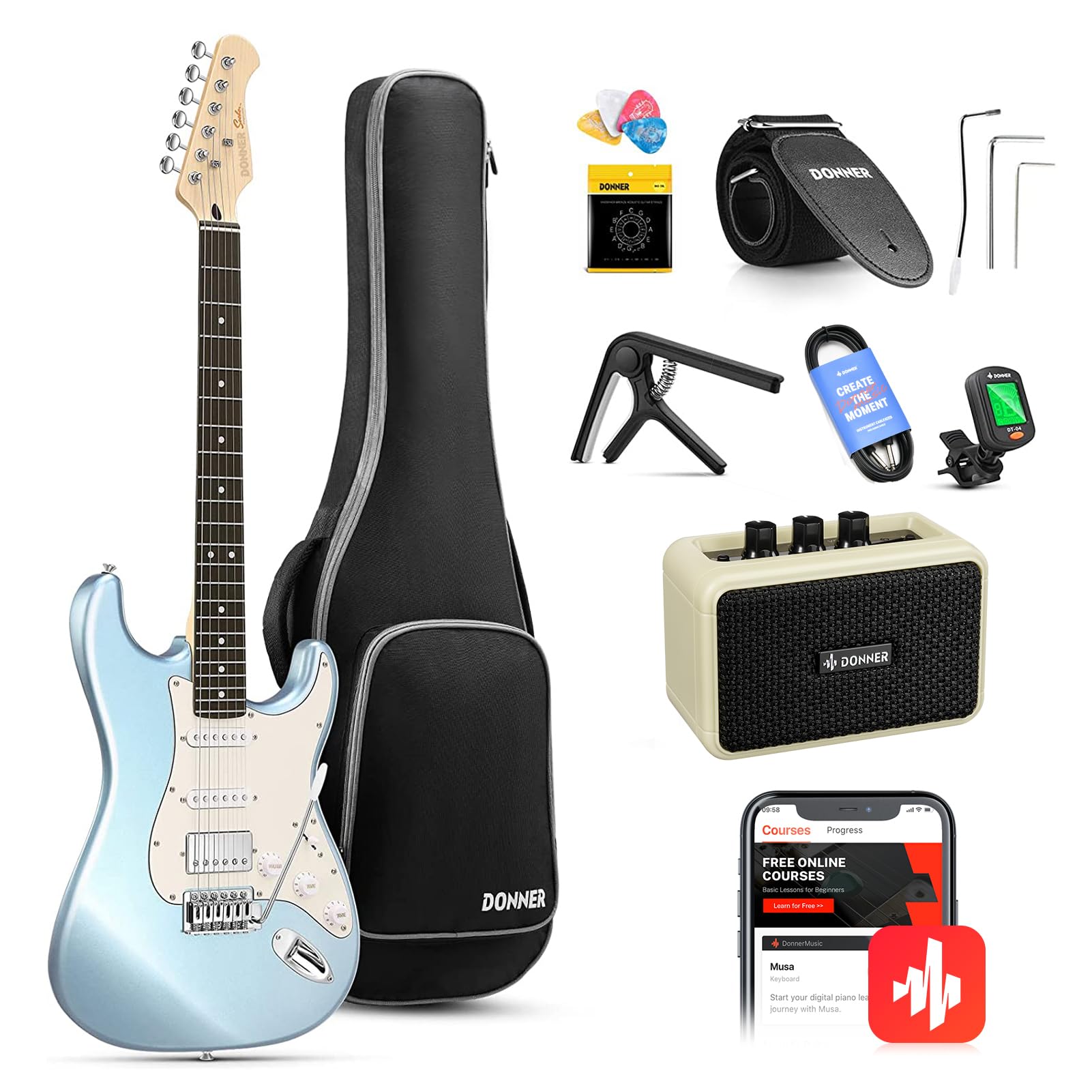 Donner DST-152R Electric Guitar Kit