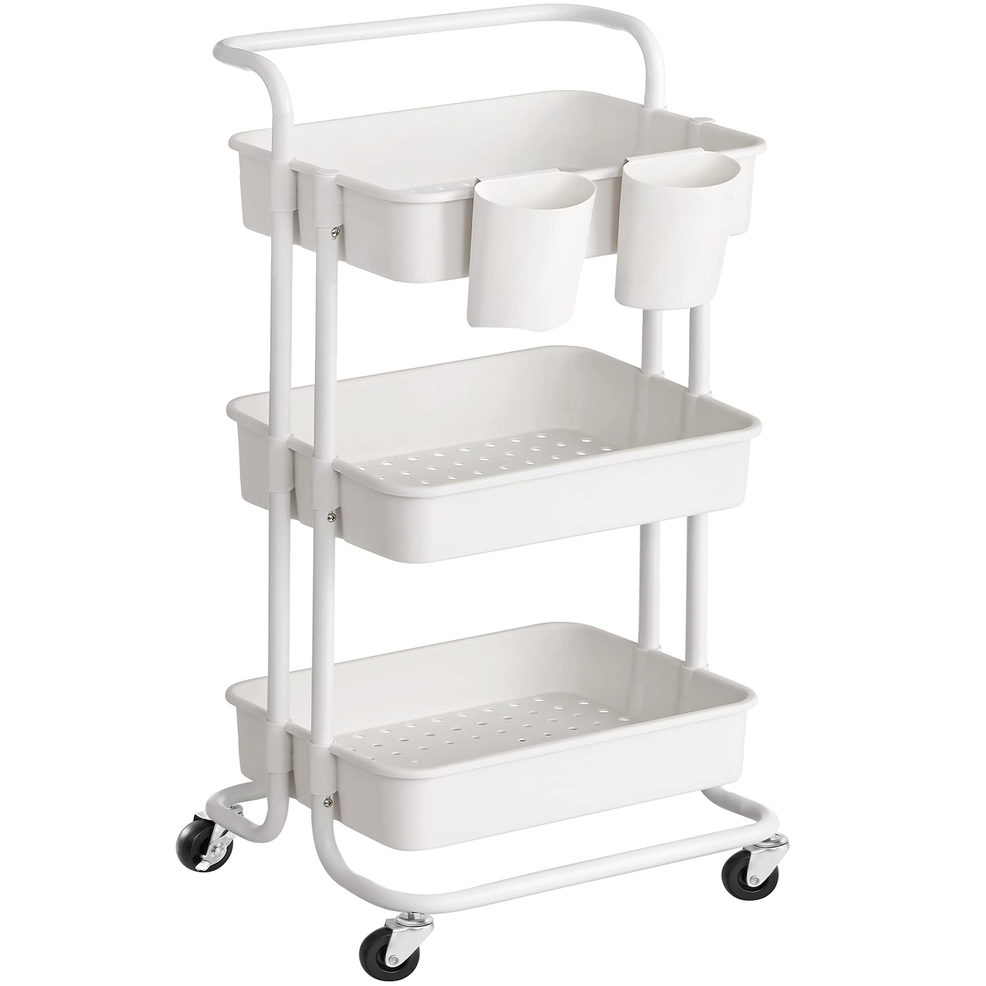 SONGMICS 3-Tier Cart with Plastic Baskets