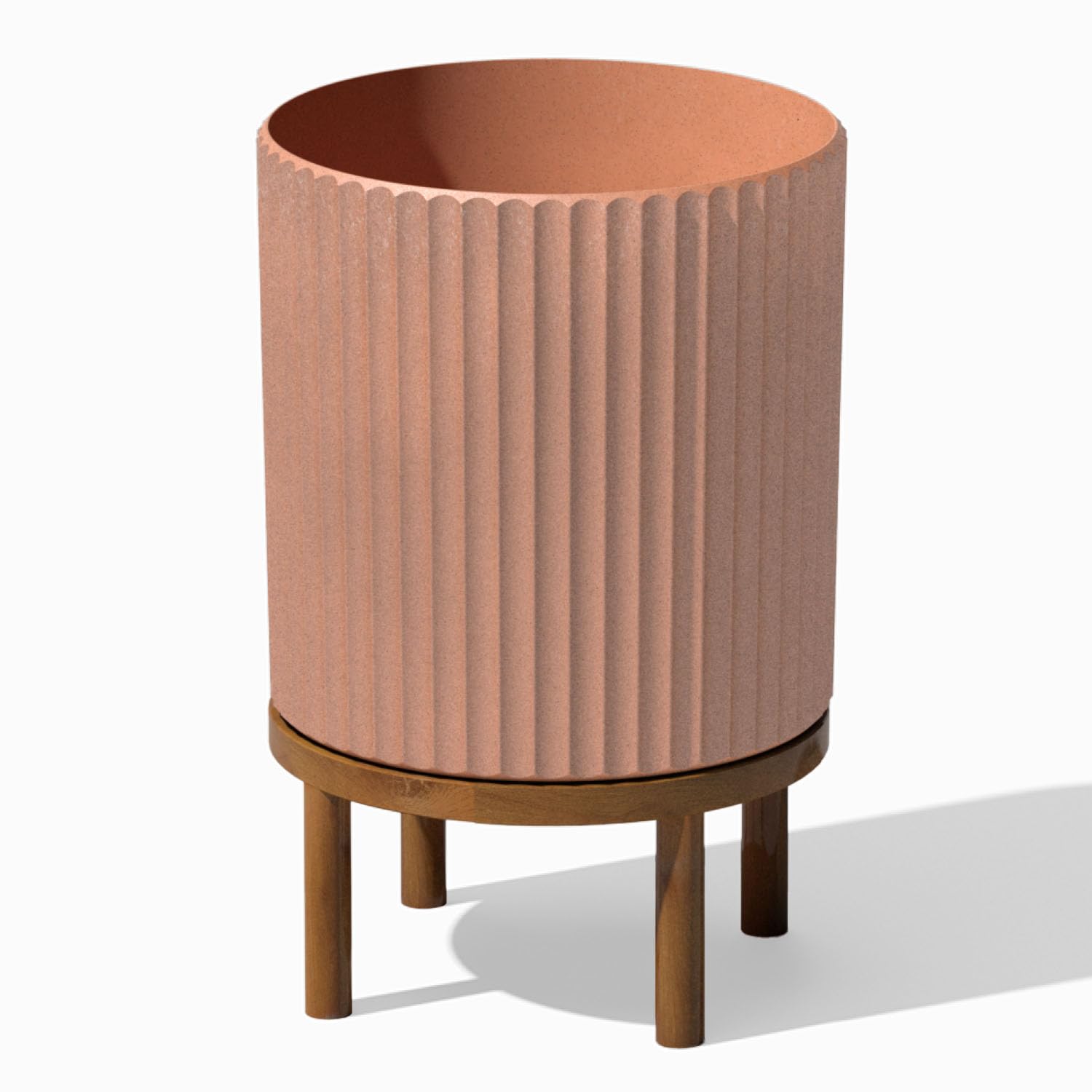Veradek Demi Round Planter with Wooden Stand