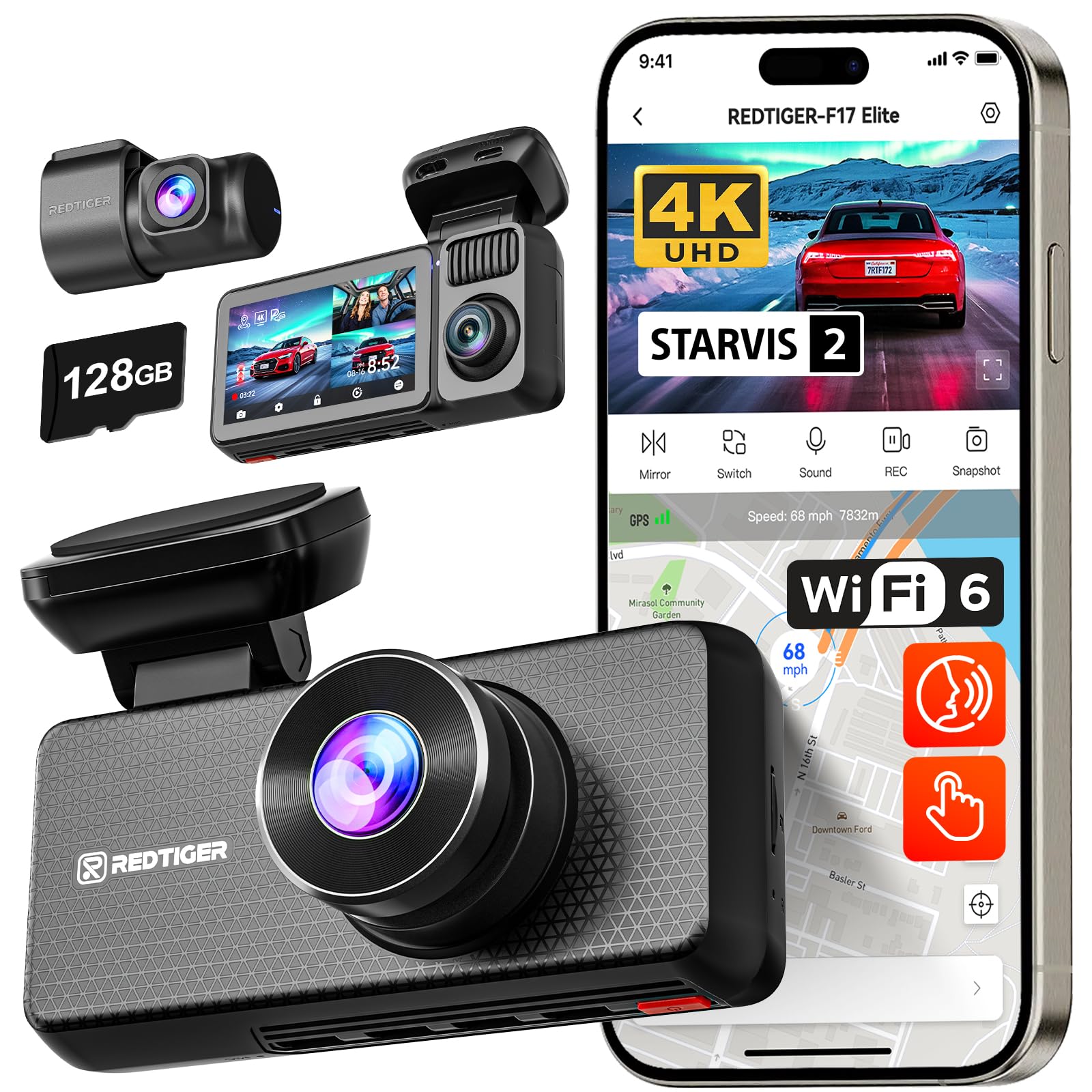 REDTIGER F17 Elite 3CH Dash Cam