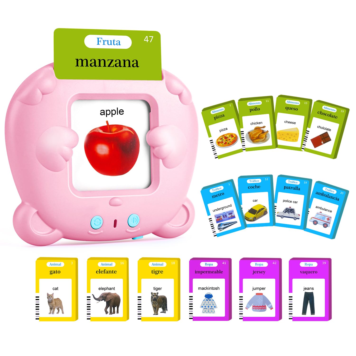 Spanish & English Talking Flash Cards, 510 Words