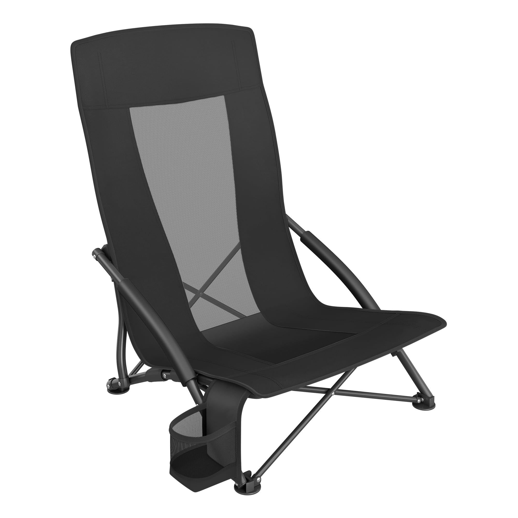 SONGMICS Portable Beach Chair, Black
