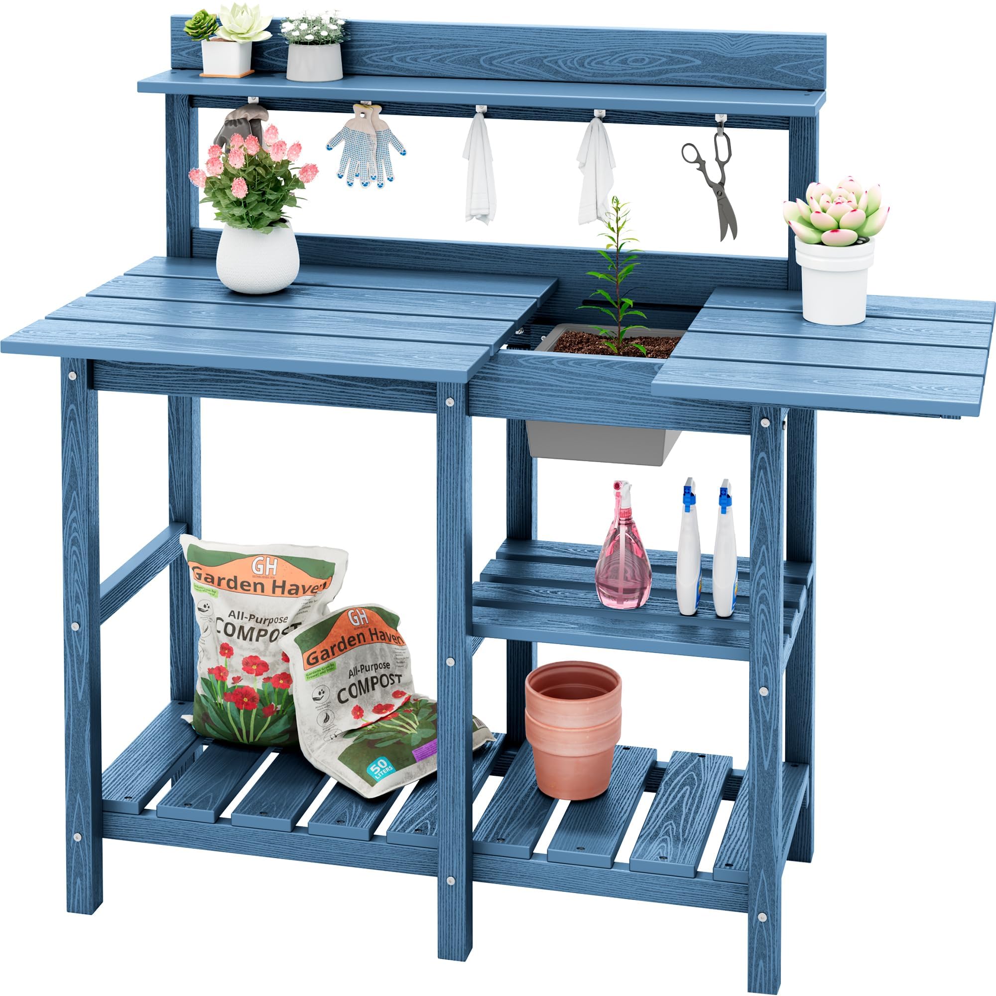 SERWALL Outdoor Potting Bench with Removable Sink