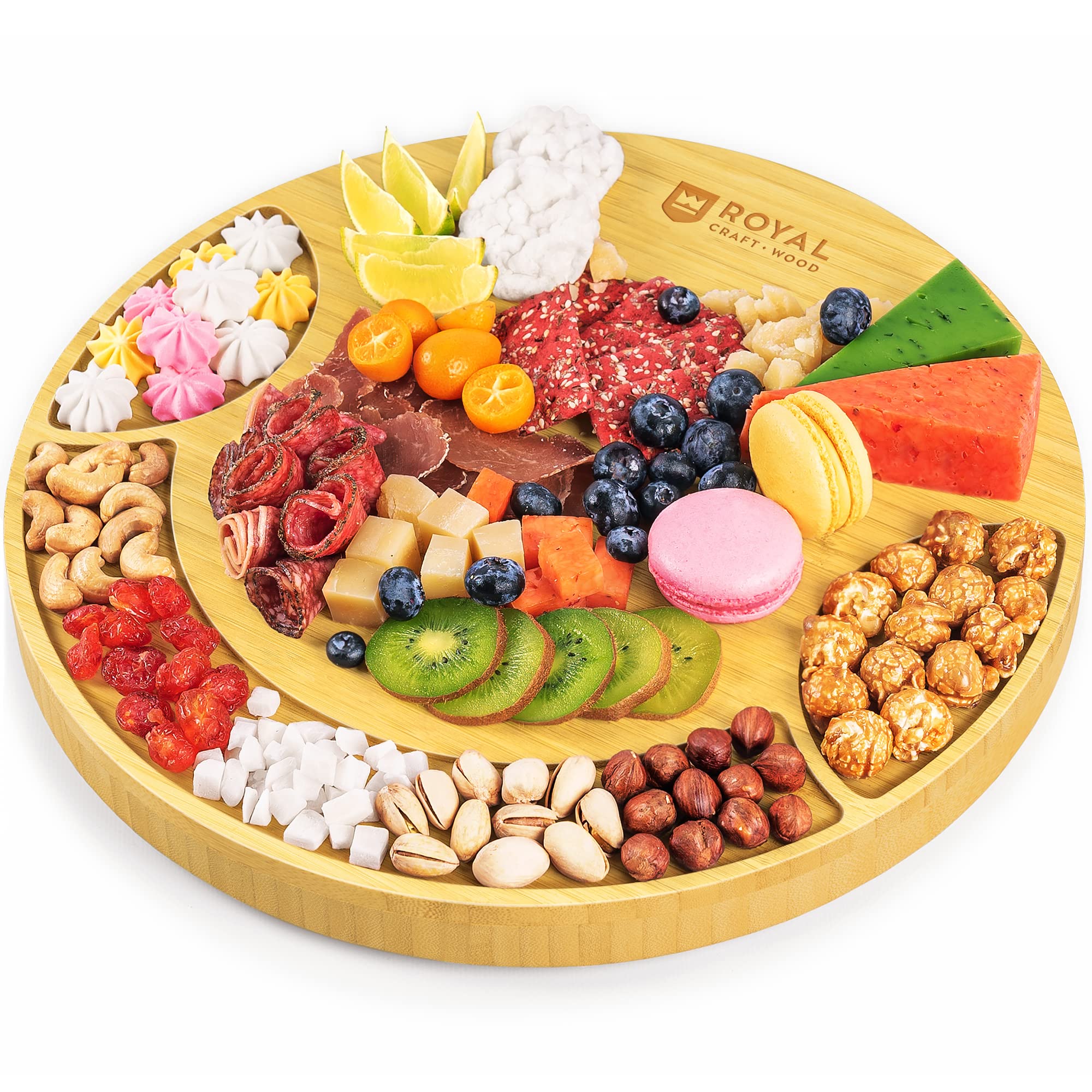 ROYAL CRAFT WOOD Round Bamboo Cheese Board