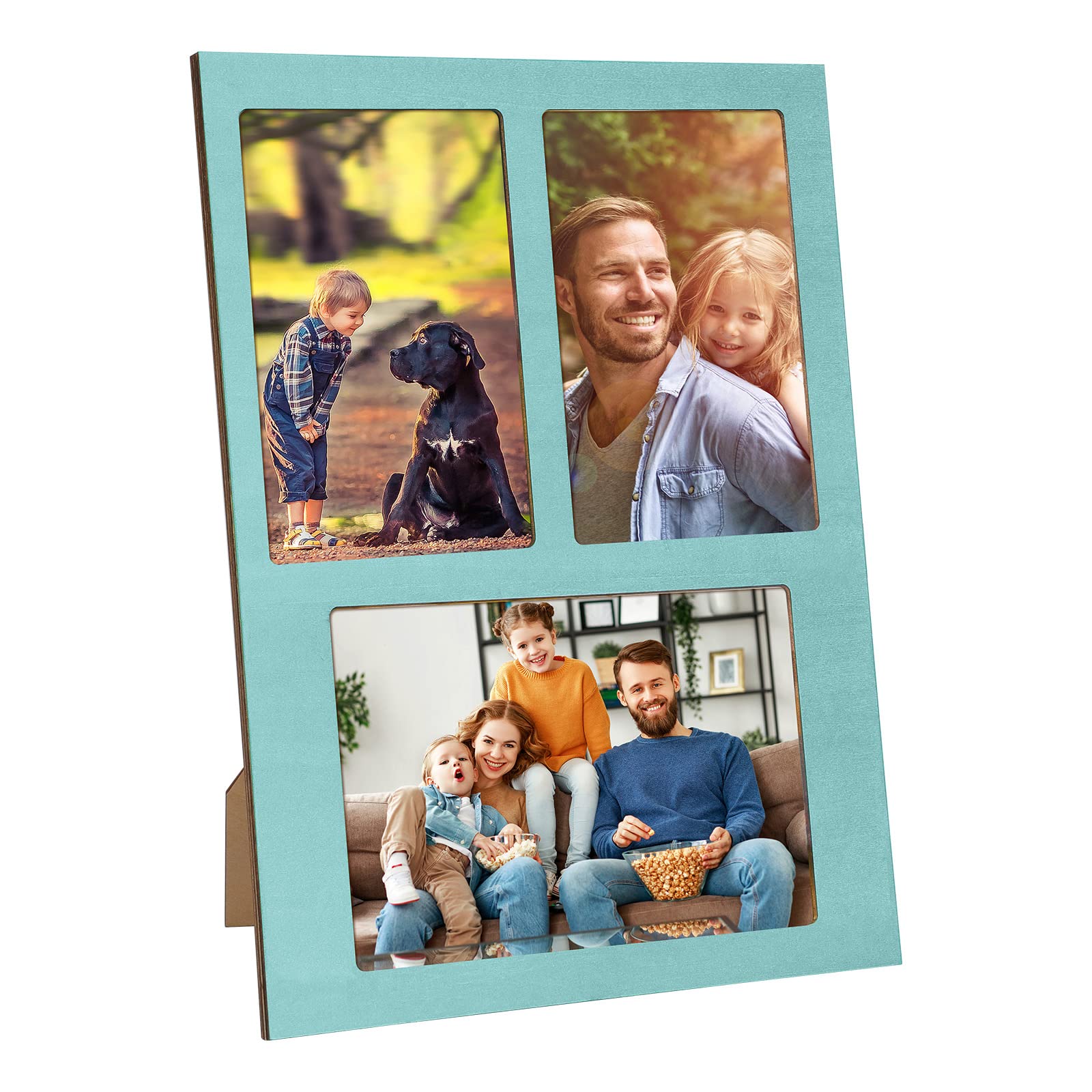 ZEEYUAN Wooden Three-Photo Collage Frame