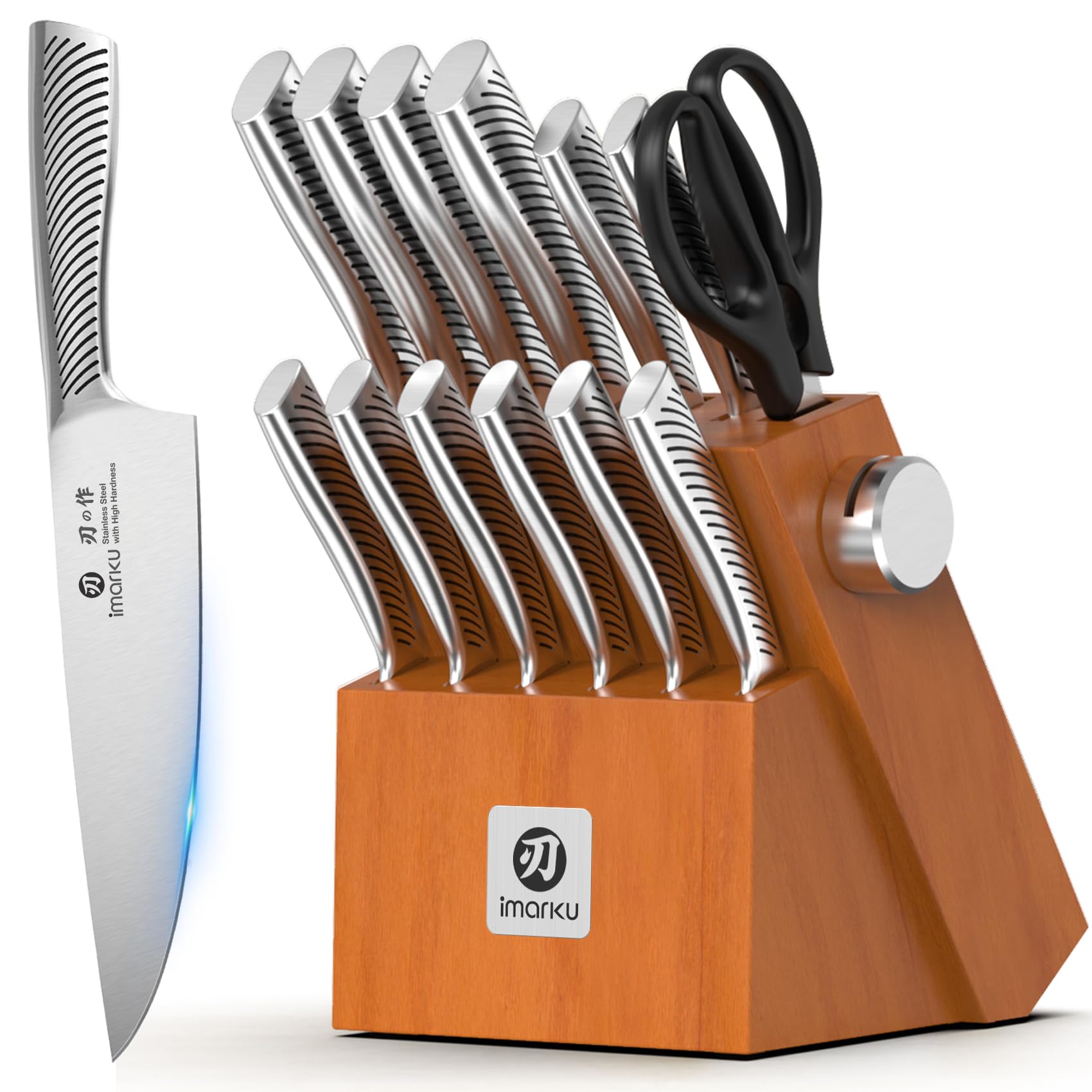 imarku 14-Piece Acacia Block Set