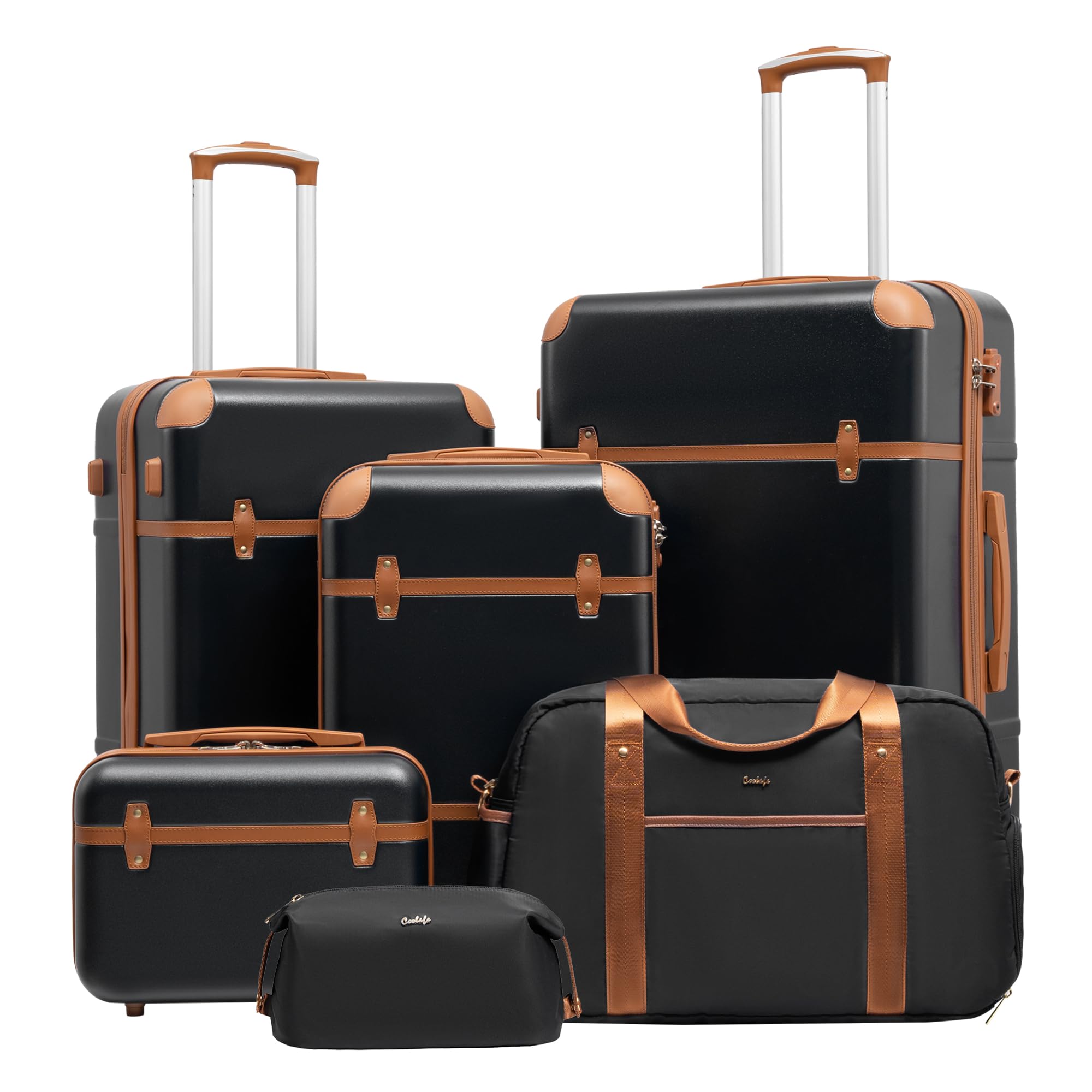 Coolife 6-Piece PC Hardside Luggage Set