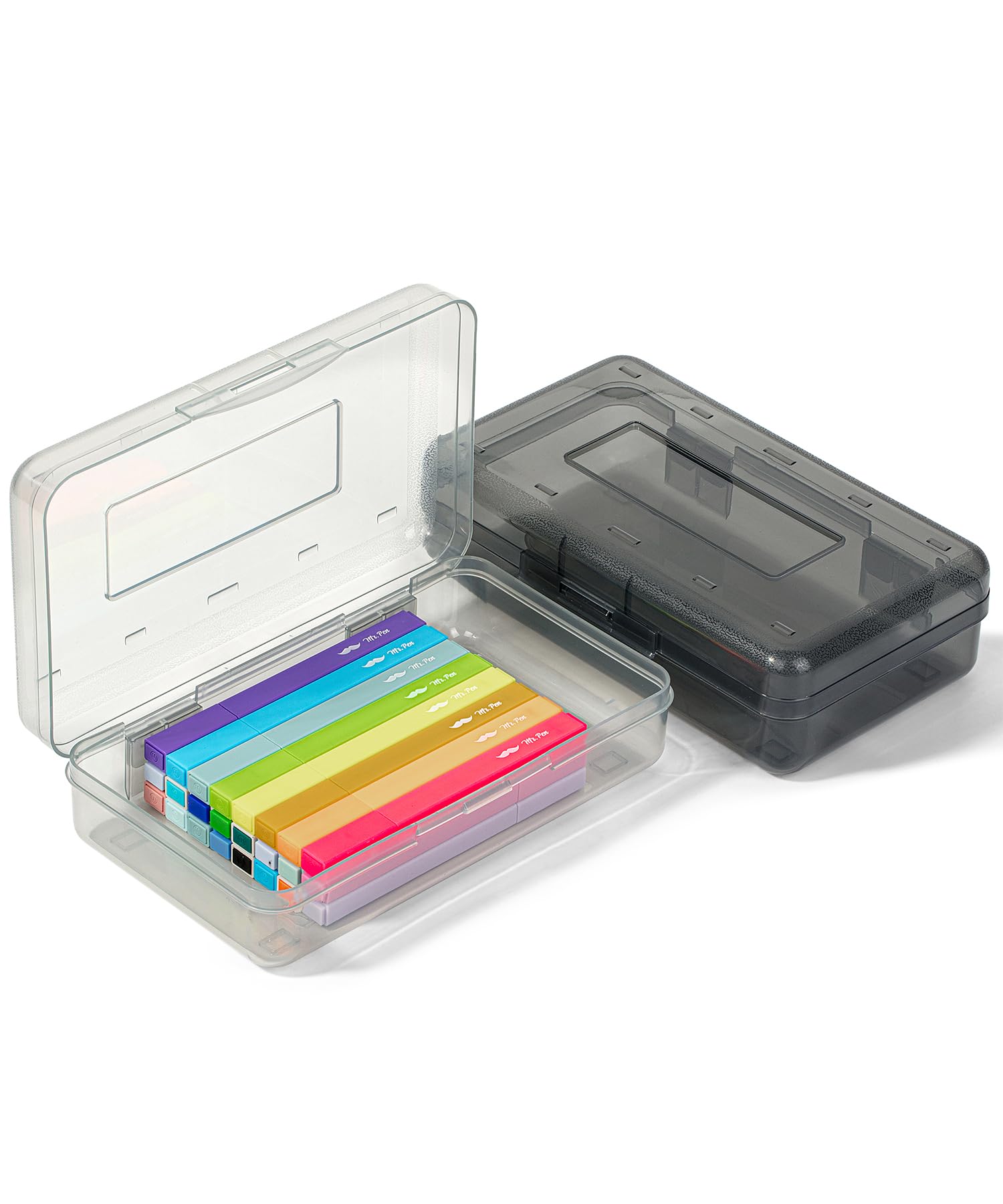 Mr. Pen Plastic Pencil Boxes, 6-Pack