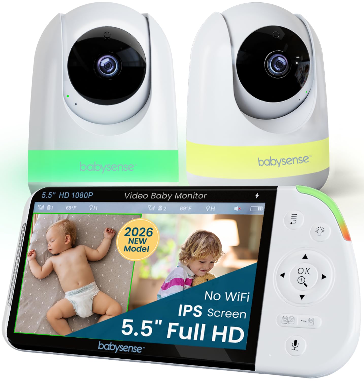 Babysense PRO Full HD 5.5-inch Split Screen Monitor