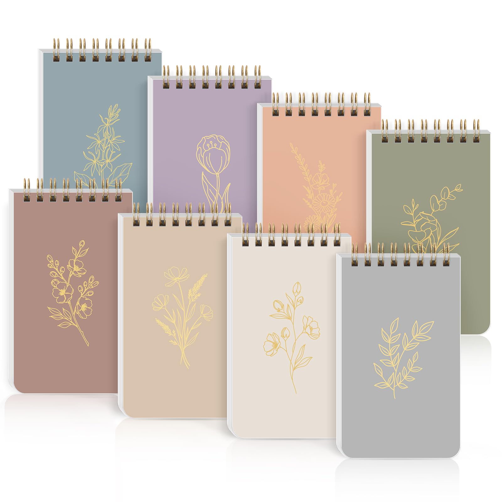 SKYDUE Mini Spiral Notebooks, 8-Pack