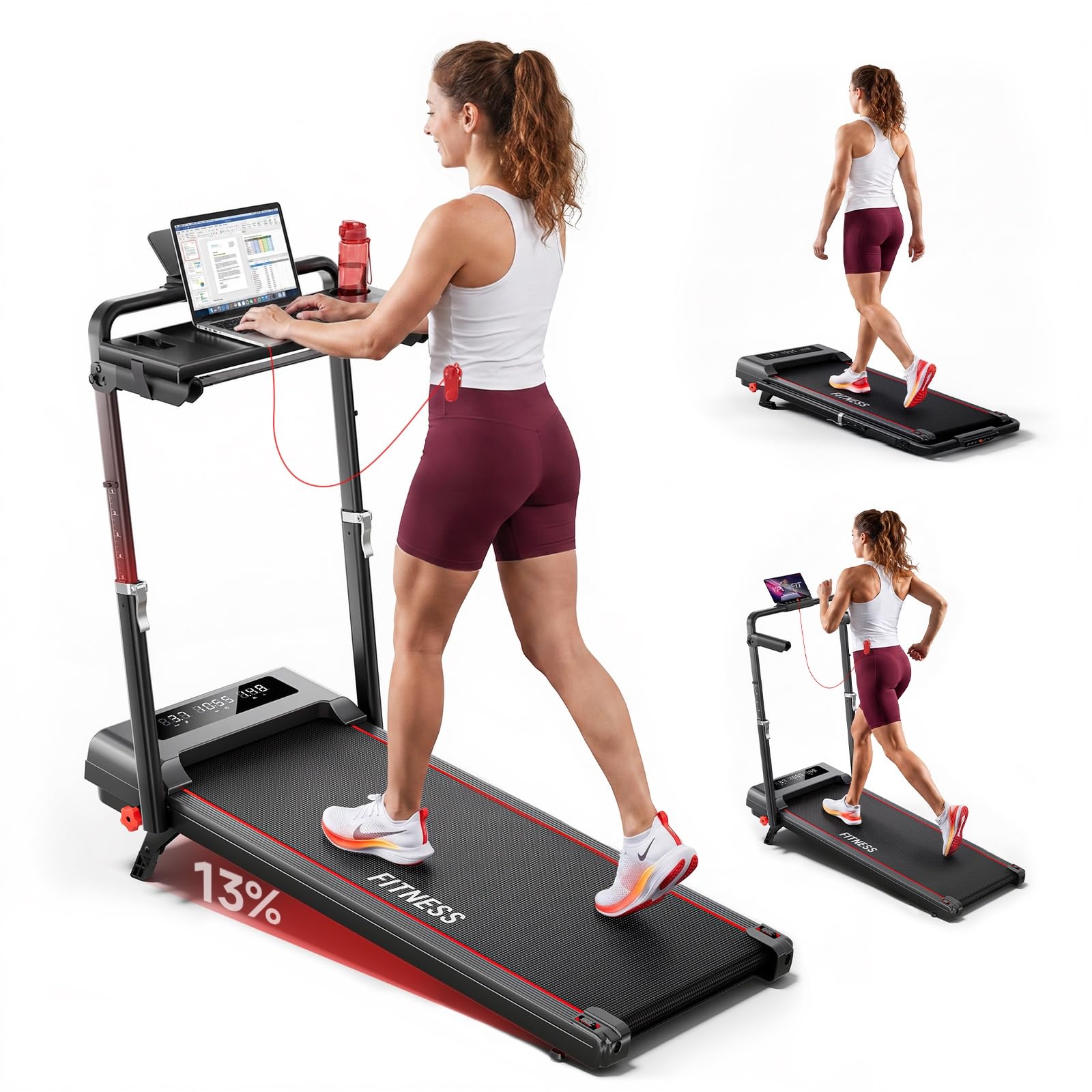 RHYTHM FUN Incline Treadmill with Desk