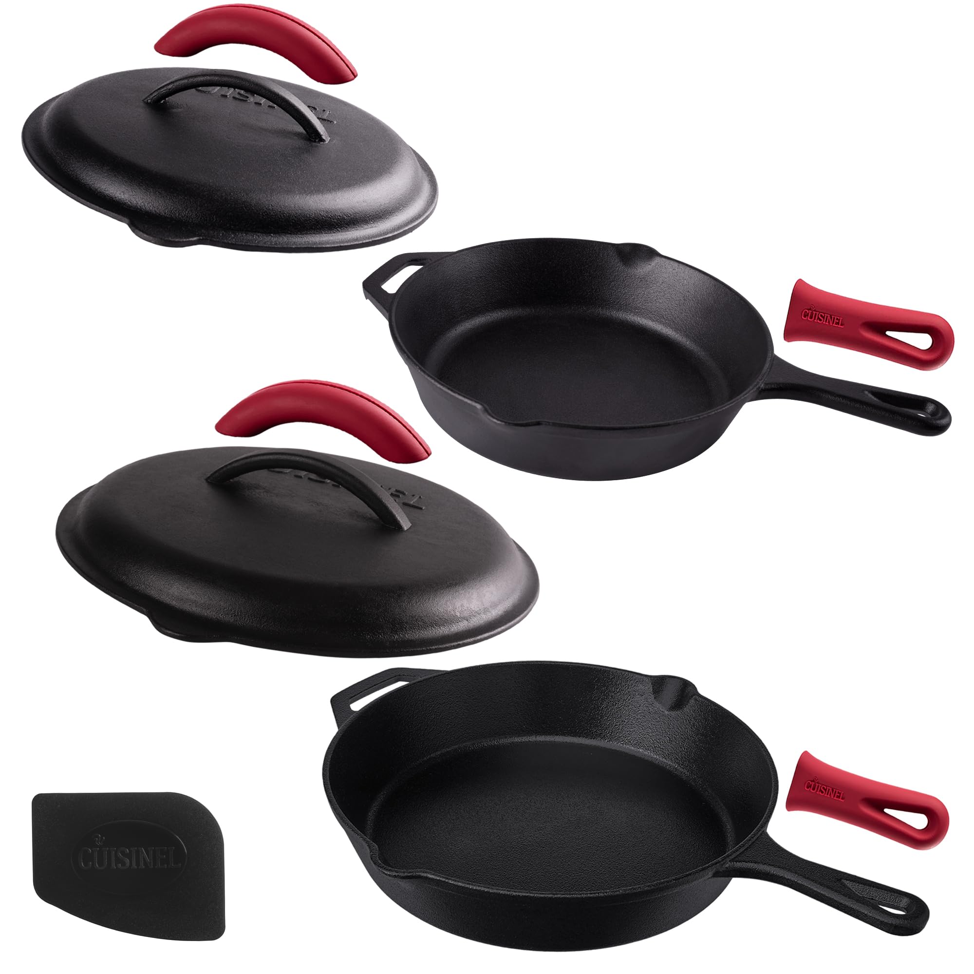 Cuisinel 10- and 12-Inch Skillet Set with Lids