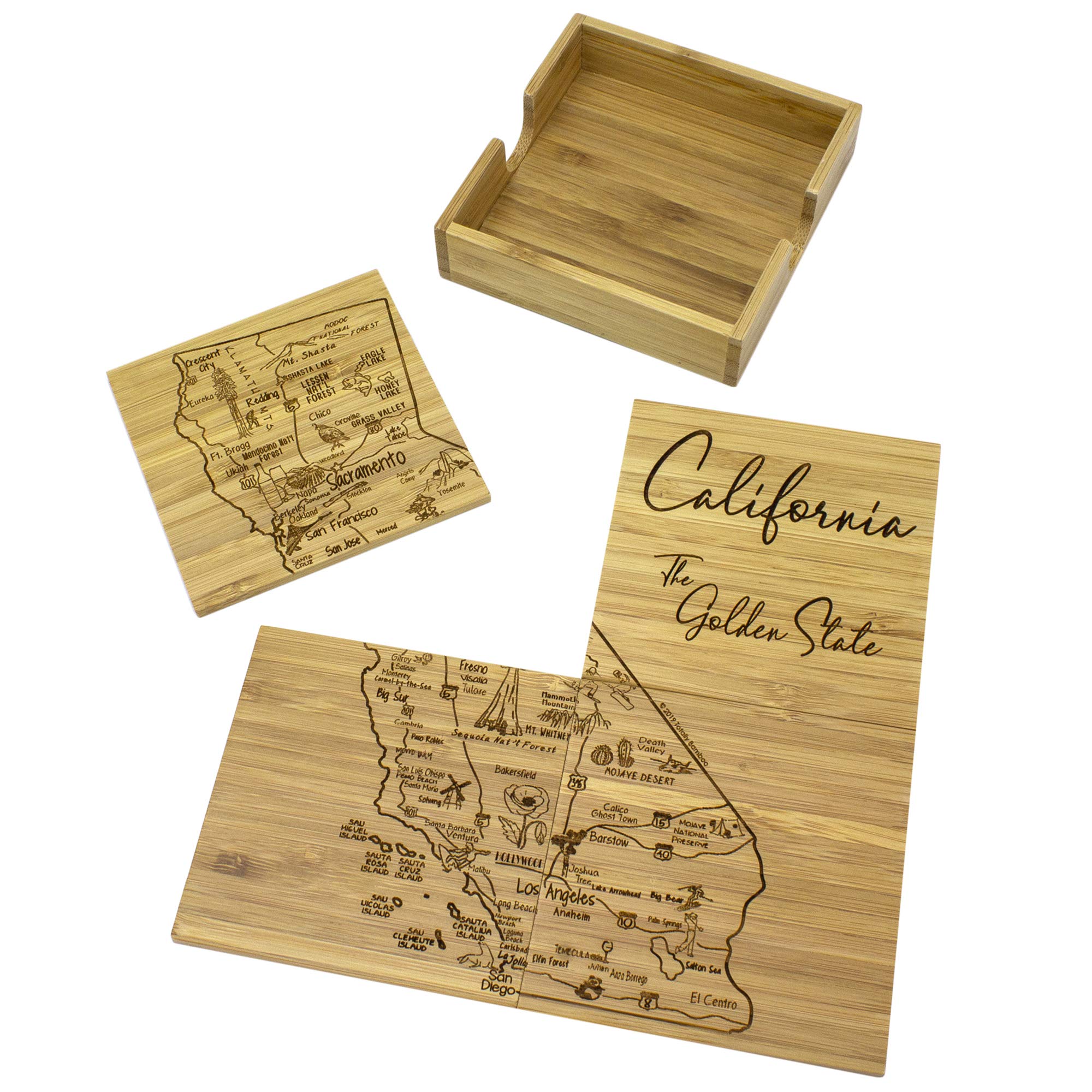 Totally Bamboo California State Puzzle Coasters