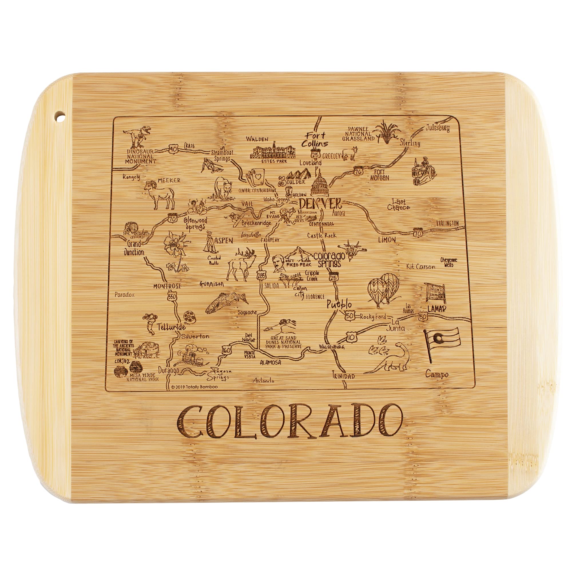 Totally Bamboo Colorado Engraved Map Board