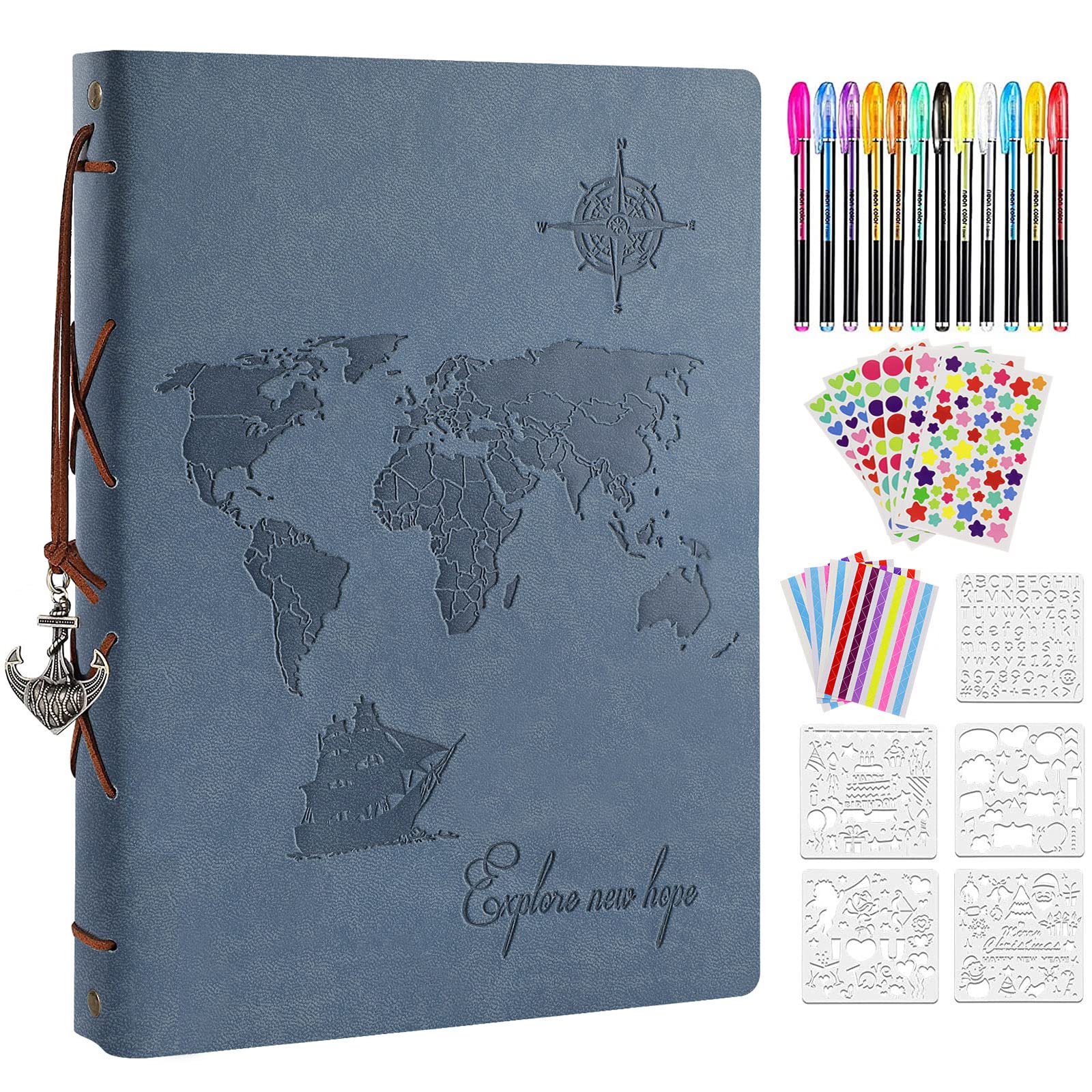 ZEEYUAN World Map Scrapbook Kit