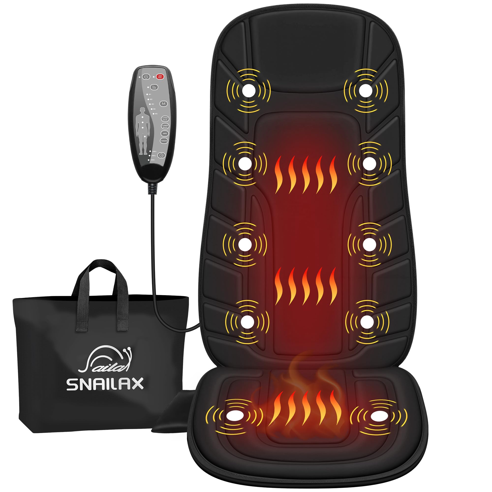 Snailax Back Massager With Heat, 10 Motors