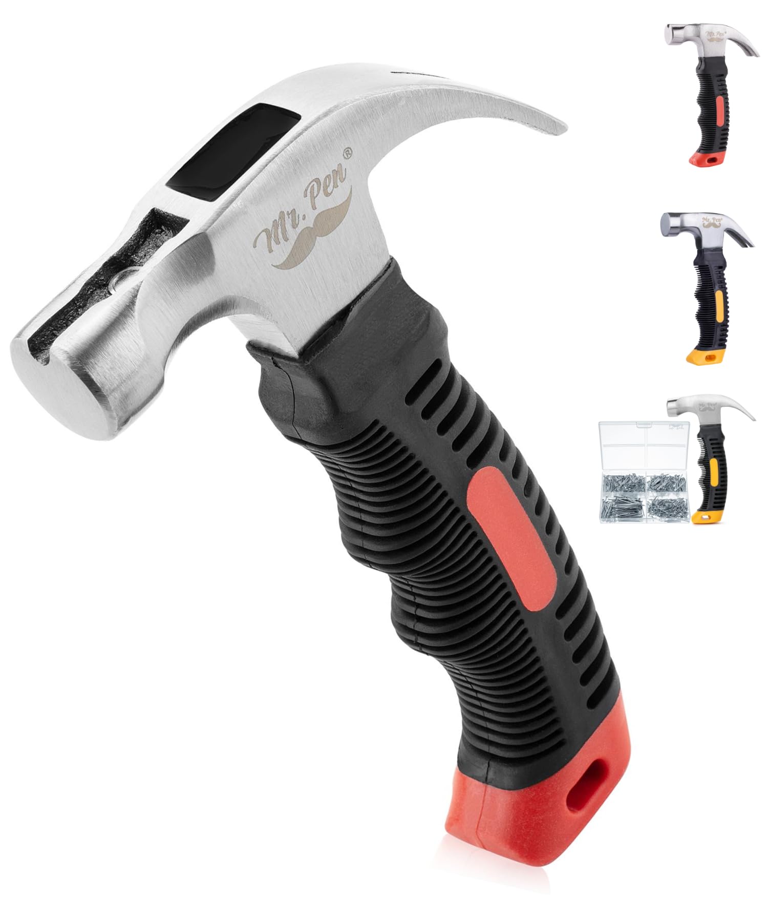 Mr. Pen 8 oz Claw Hammer, Red