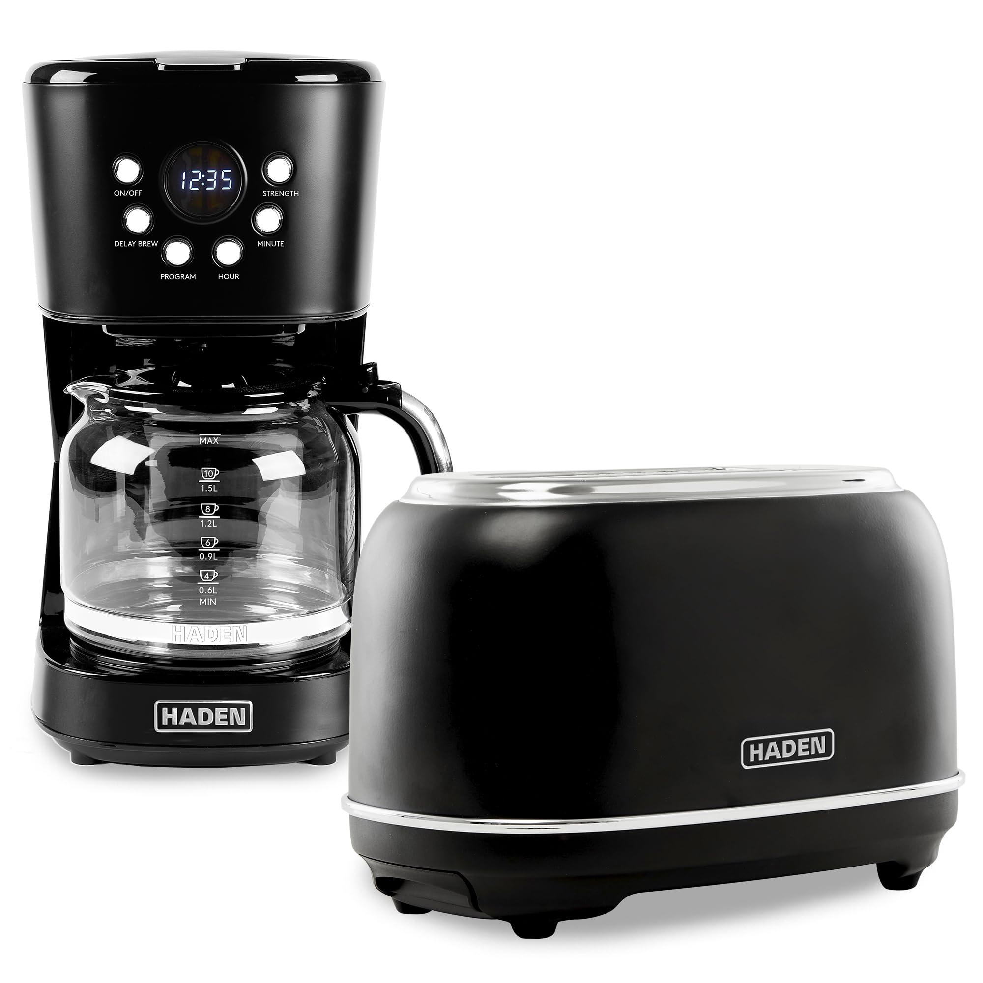 Haden 12-Cup Drip Coffee Maker and Toaster Bundle