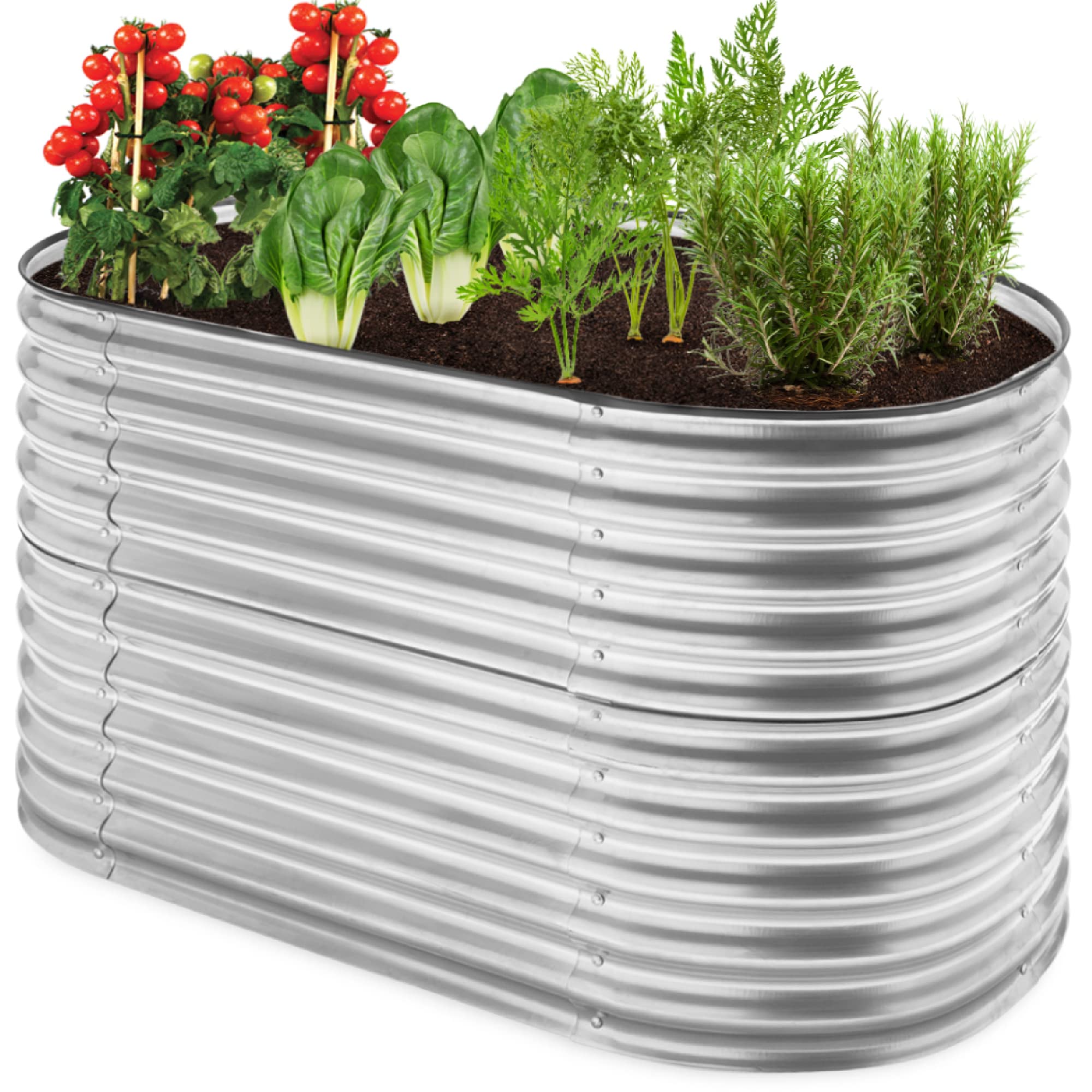 Best Choice Products 63in Oval Metal Raised Bed