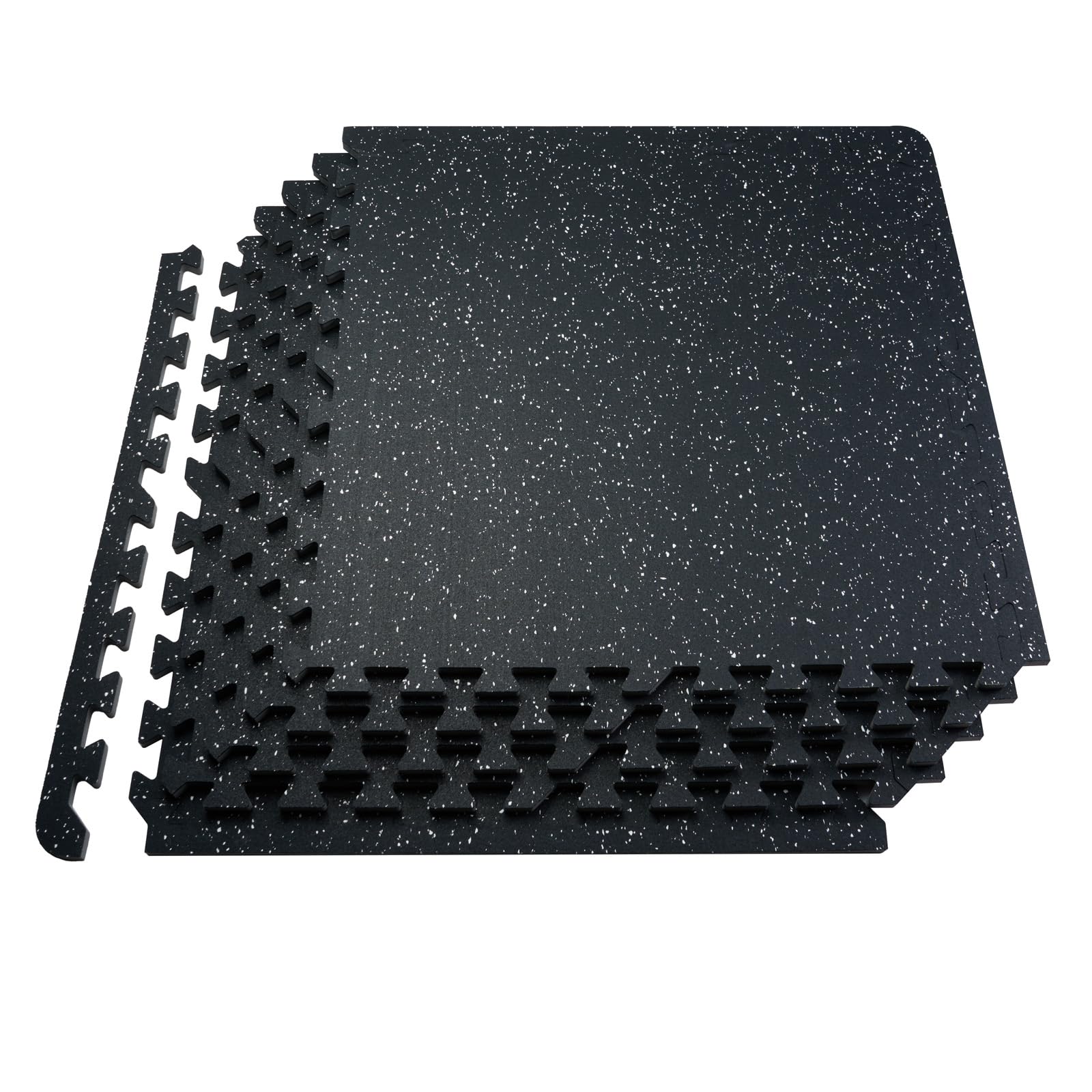 VEVOR 0.56-Inch 100-Sq.-Ft. Gym Flooring, Black & White