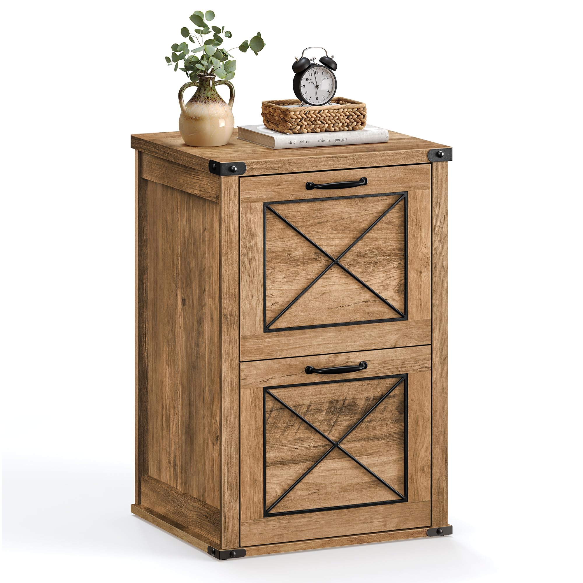VASAGLE 2-Drawer Farmhouse File Cabinet