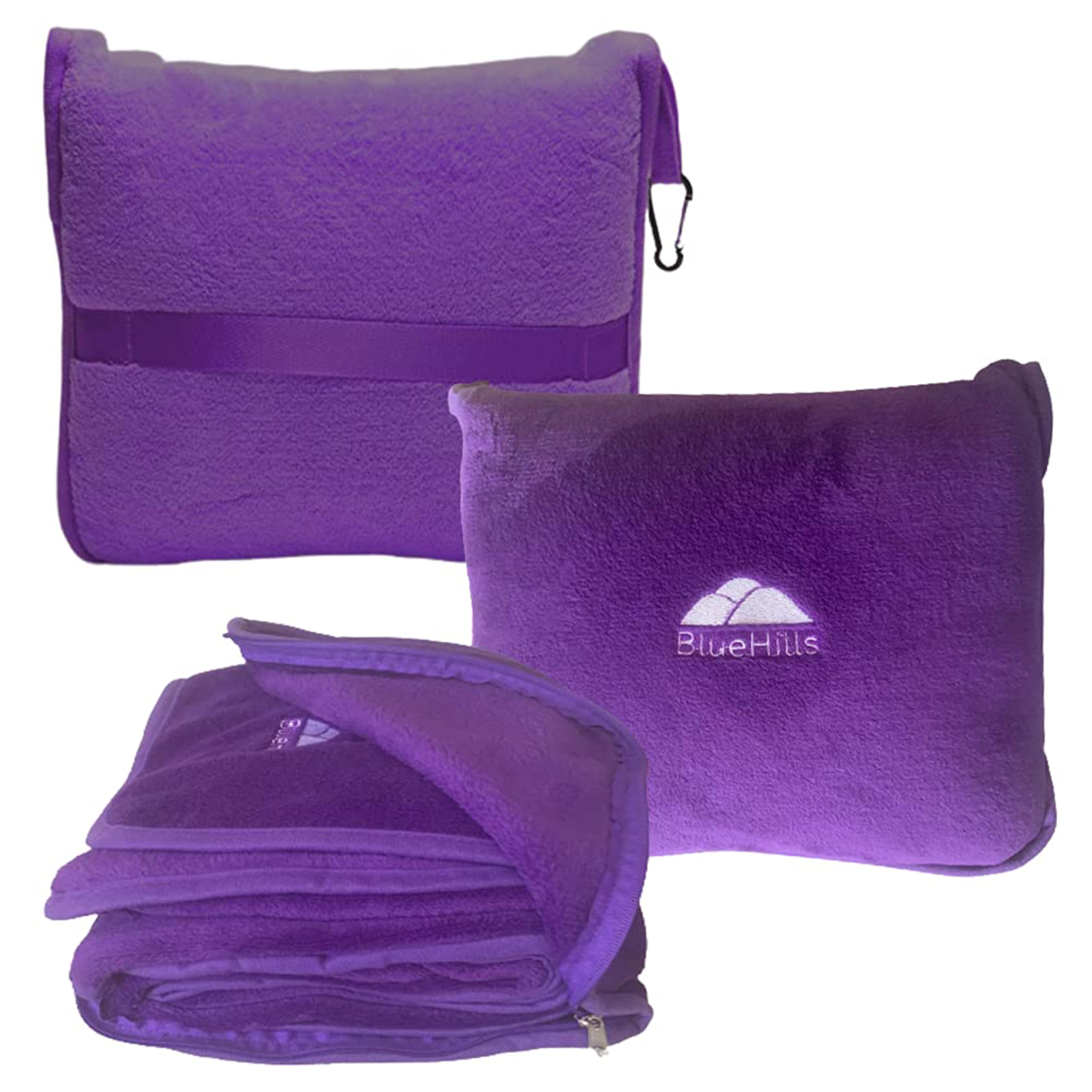 BlueHills Travel Blanket Pillow, Purple