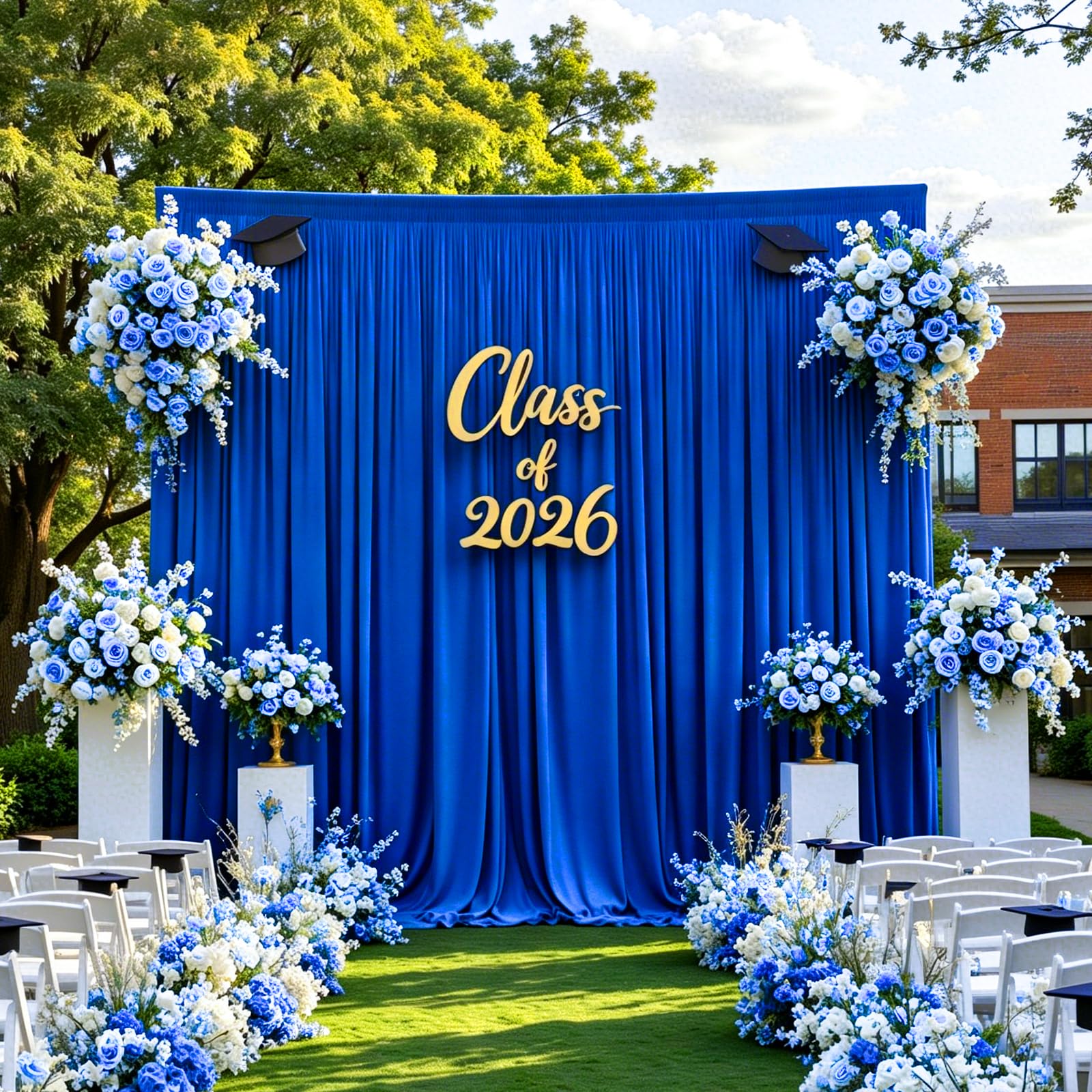 Gallety Royal Blue 10x10FT Backdrop Curtain