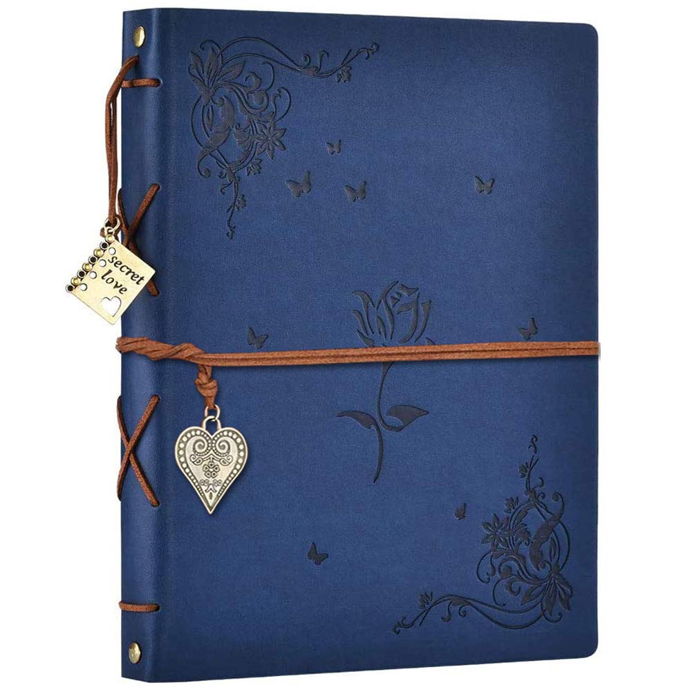 ZEEYUAN Rose Blue Scrapbook, 60 Pages