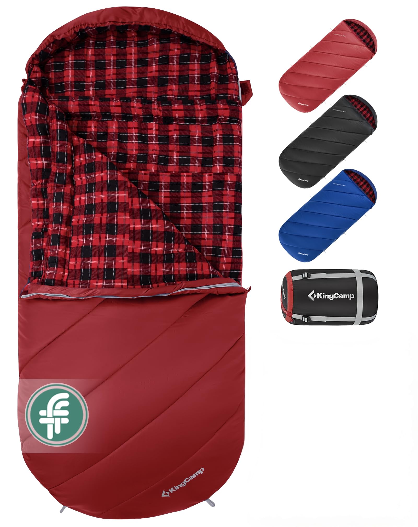 KingCamp Big and Tall Flannel Sleeping Bag