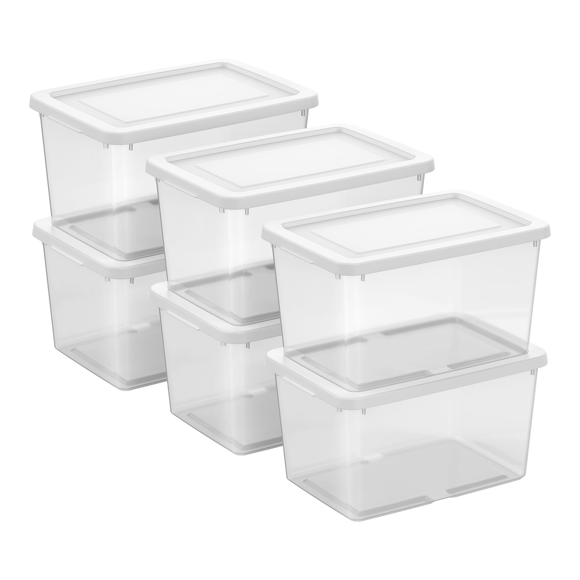 Sterilite Clear Storage Boxes 6-Pack, 20 Qt