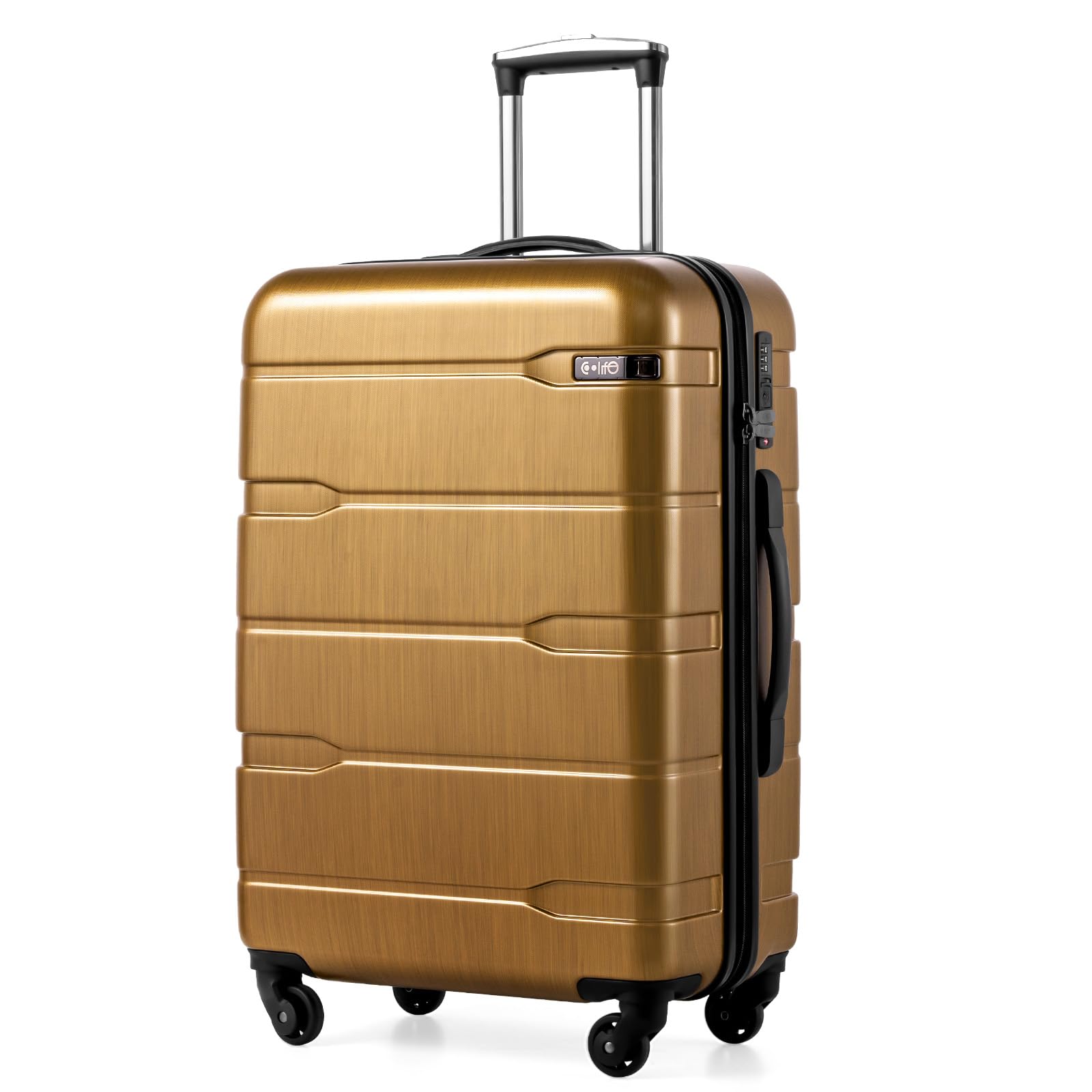 Coolife Carry On Luggage 22x14x9 Airline Approved,Midnight Black,20in