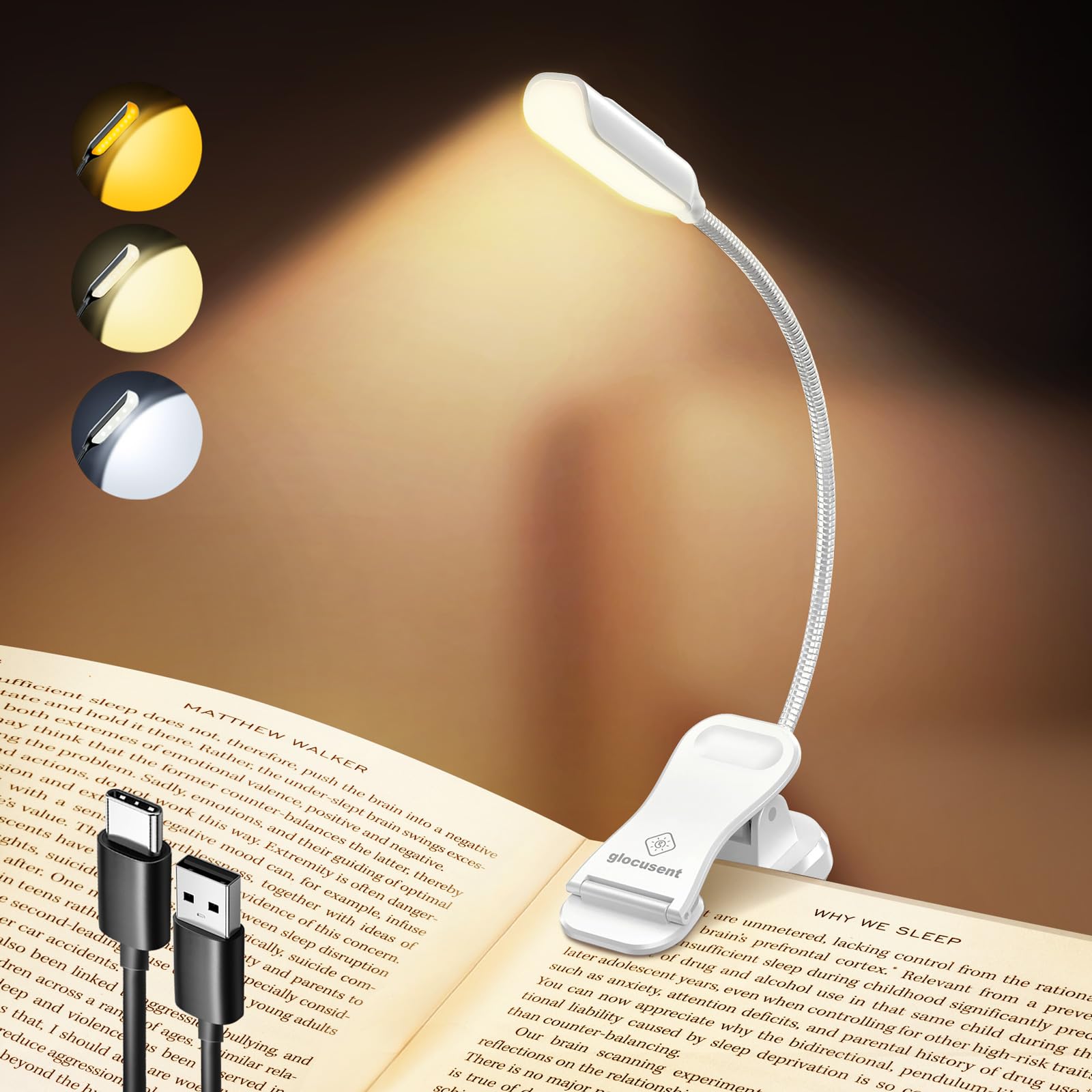 Glocusent Willow Book Light