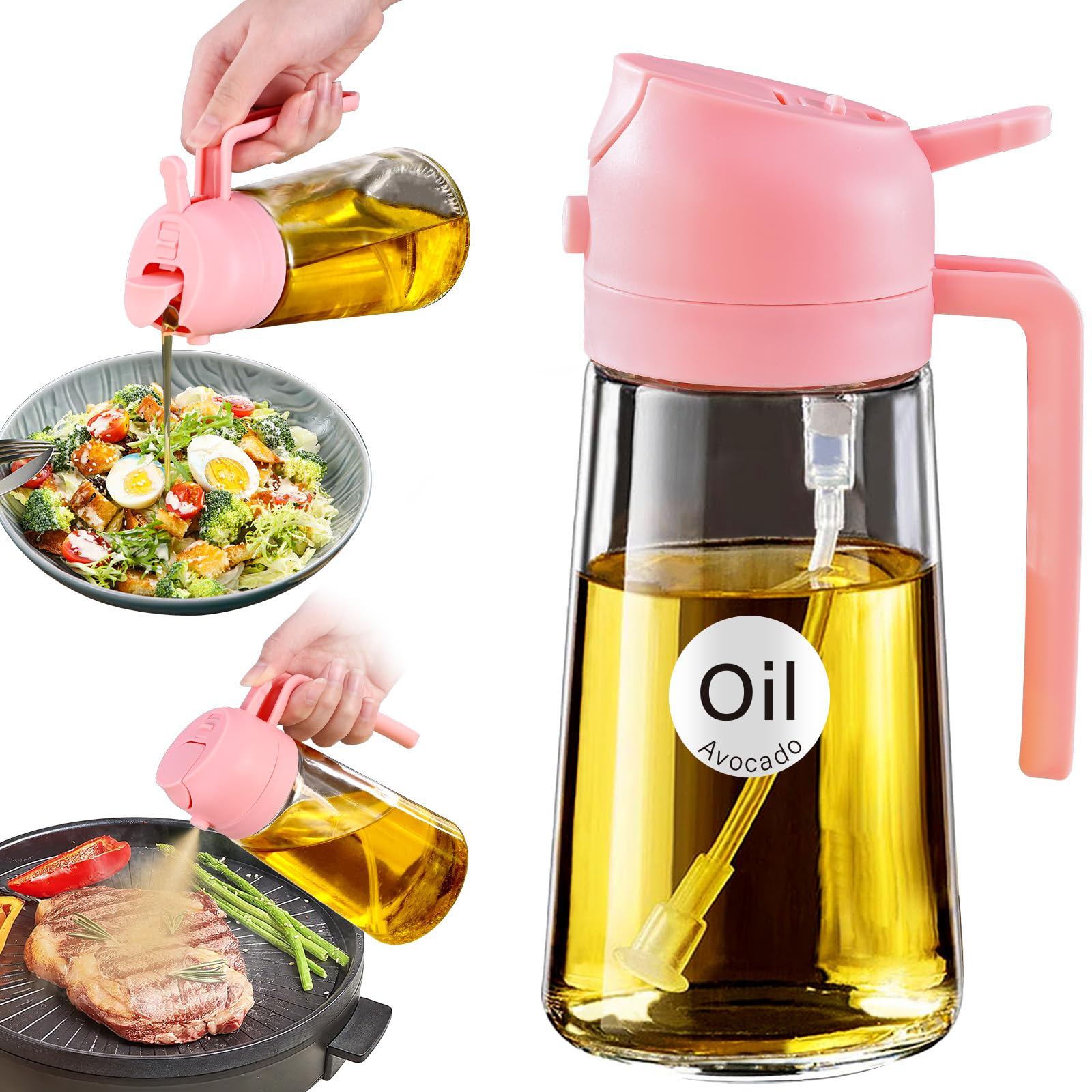 YARRAMATE 16oz 2-in-1 Glass Olive Oil Sprayer