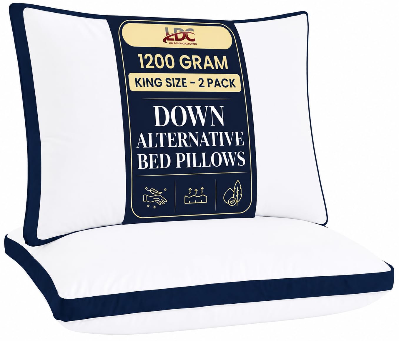 LUX Décor King Gusseted Pillows, Set of 2