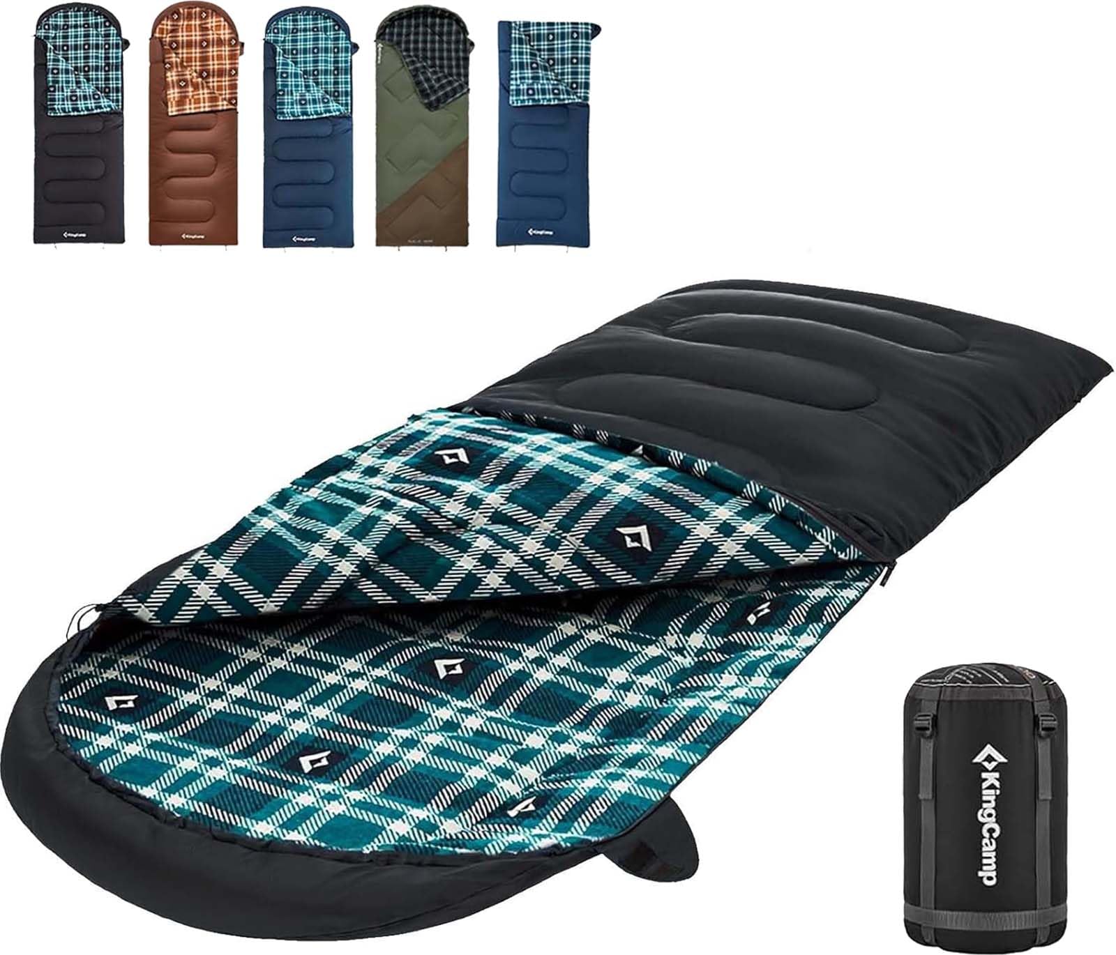 KingCamp XL Big and Tall Flannel Sleeping Bag