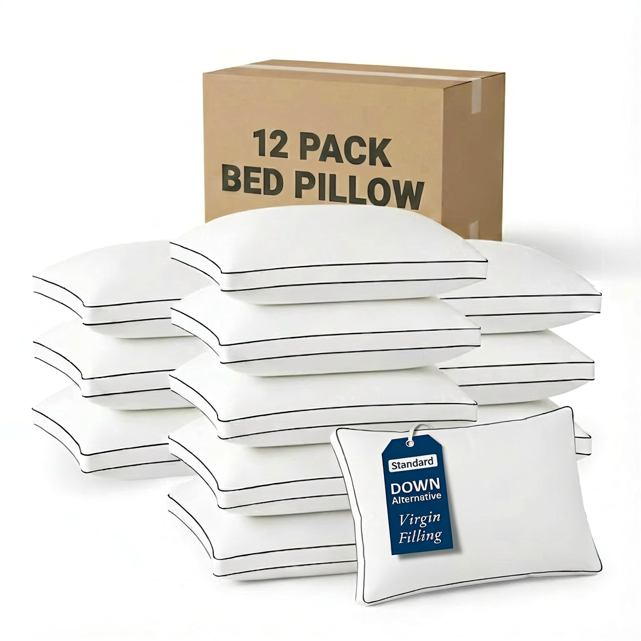 LANE LINEN Standard Bed Pillows, Set of 12