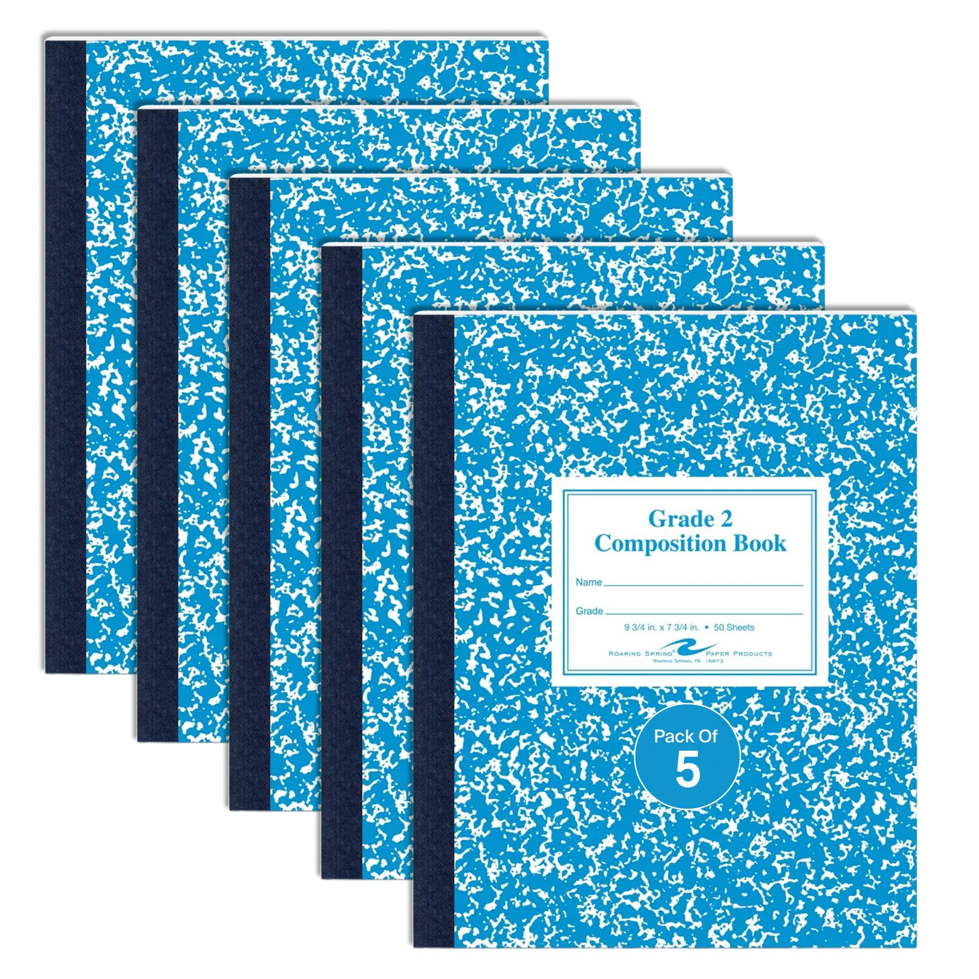 Roaring Spring Grade 2 Ruled Composition Notebooks, 5-Pack