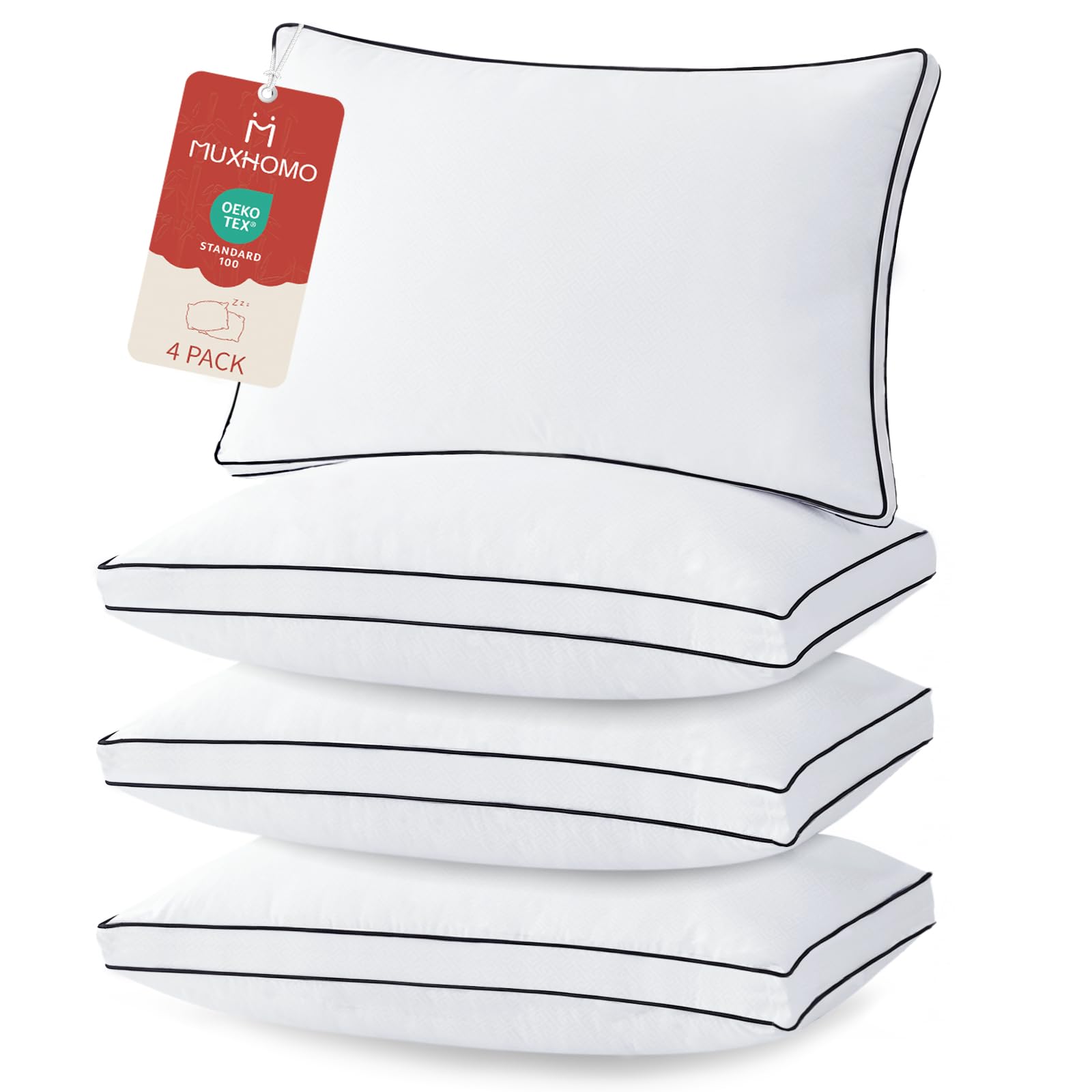 MUXHOMO King Bed Pillows, Set of 4