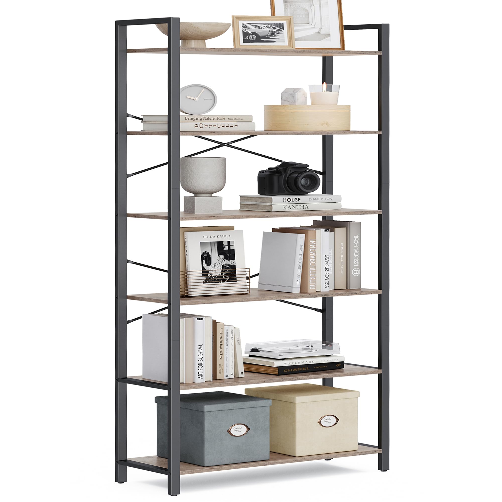 VASAGLE 6-Tier Industrial Bookshelf