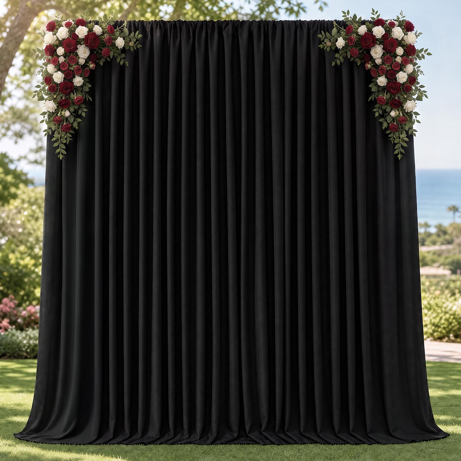 Joydeco 10x10ft Black Backdrop Curtain